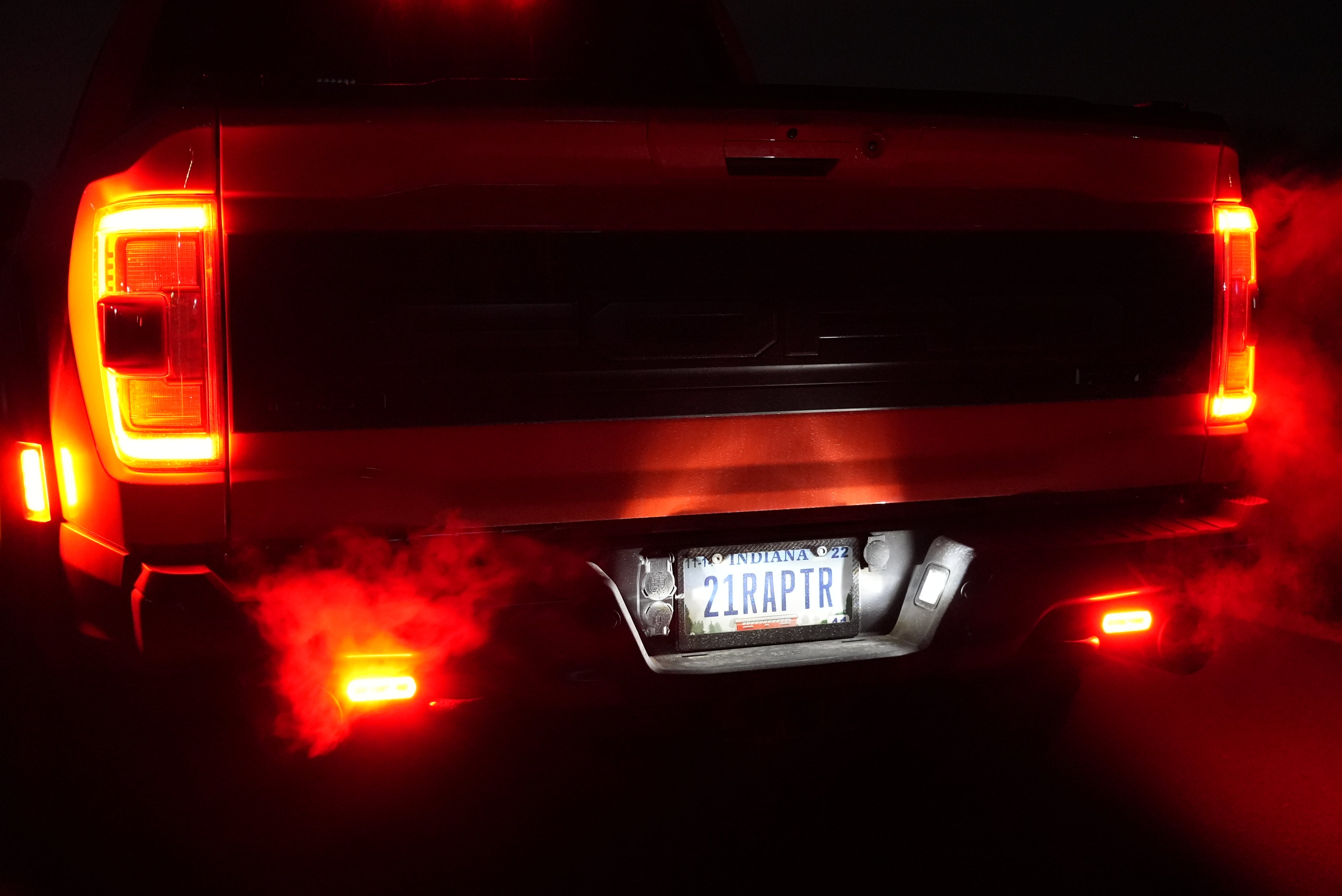 truck with rear fog lights