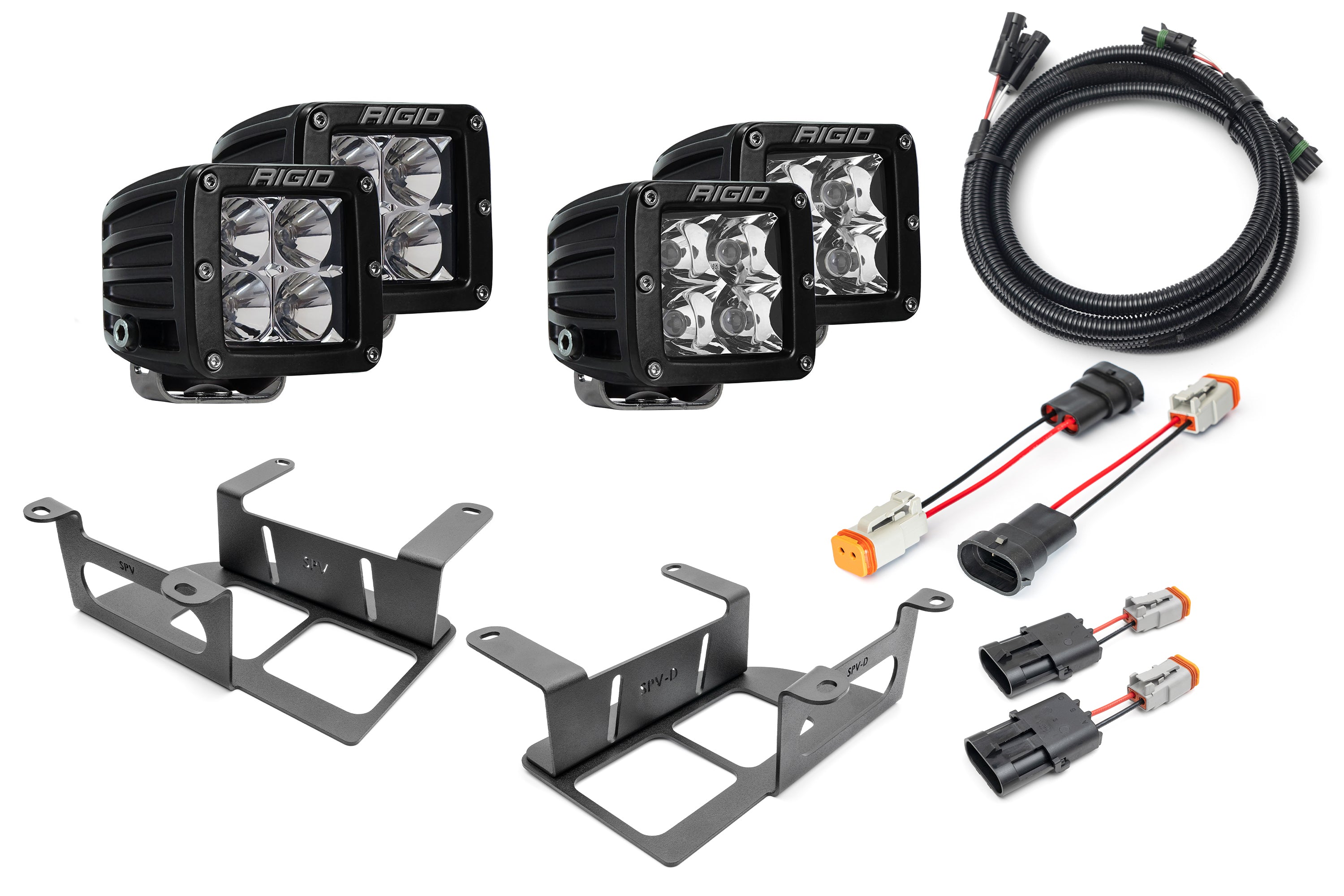 SPV Parts 2022 UP Ford BRONCO Rigid Industries D-Series PRO Capable Bumper Fog Light KIT