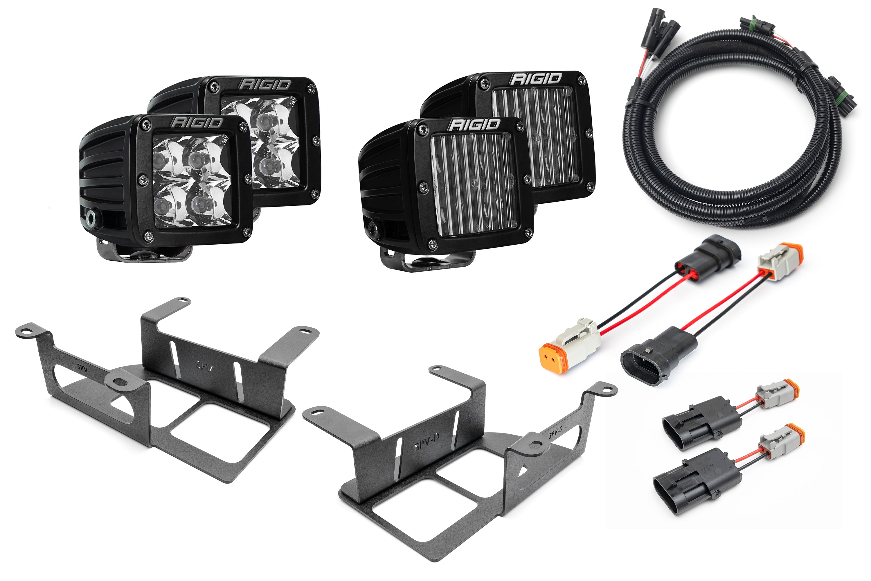 SPV Parts 2022 UP Ford BRONCO Rigid Industries D-Series PRO Capable Bumper Fog Light KIT