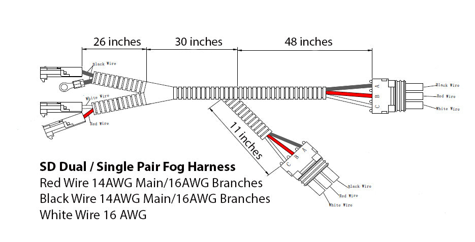 SPV Parts SINGLE Pair Fog / Dual Harness - SPV Harness System (Works with MANY vehicles, See Details)