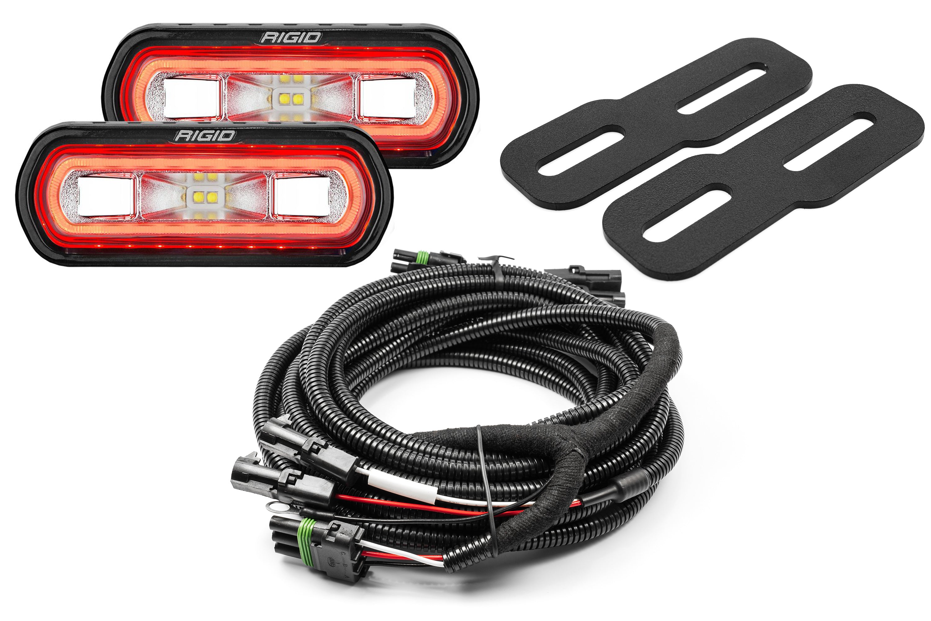 2019-2024 GMC Sierra 1500 (& 20-24 2500/3500) WITH LED TAILS Rear Rigid SR-L Reverse Light Kit (No Drill) Red Backlight SRL Rear LED
