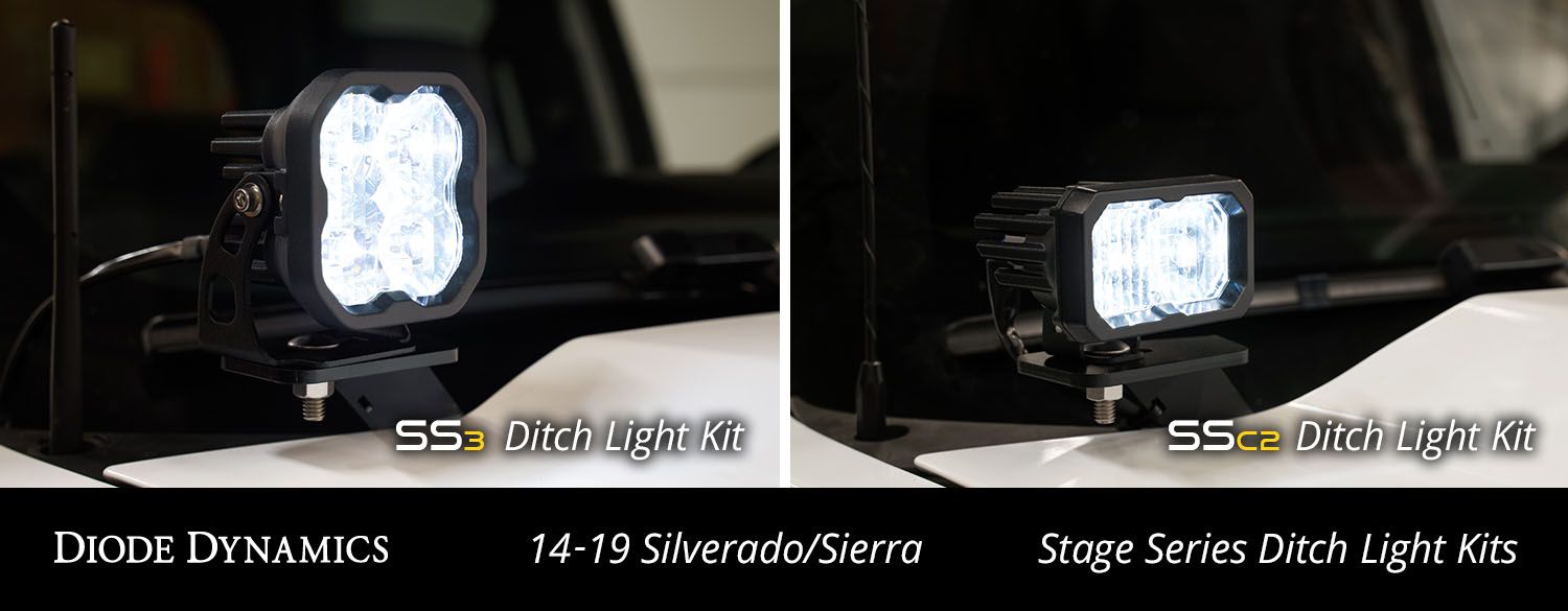 Stage Series Backlit Ditch Light Kit for 2014-2019 Chevrolet Silverado 1500