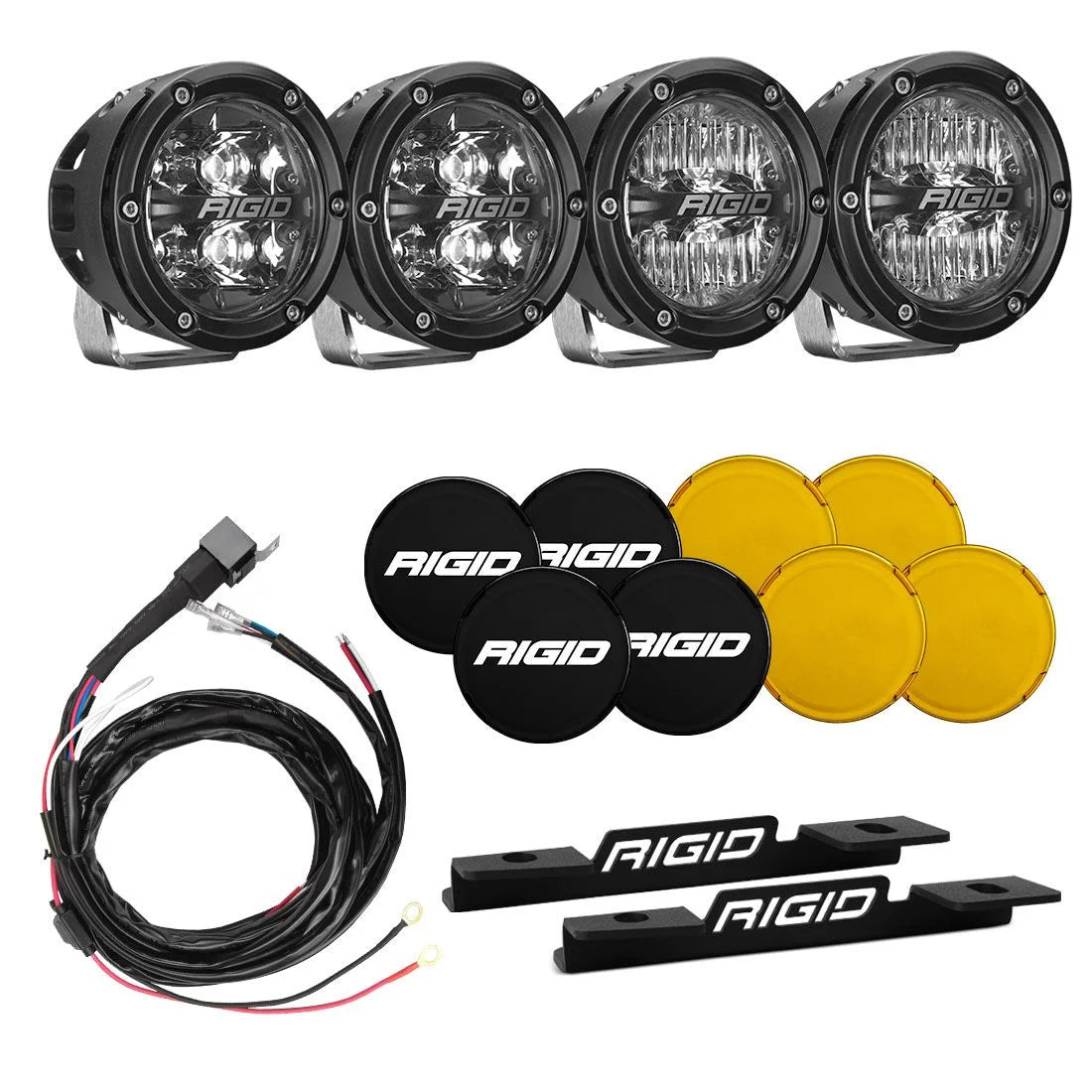 Rigid 2021-2023 Bronco A-Pillar Light Kit with a set of 360 Spot and a set 360 Drive Lights - 46722