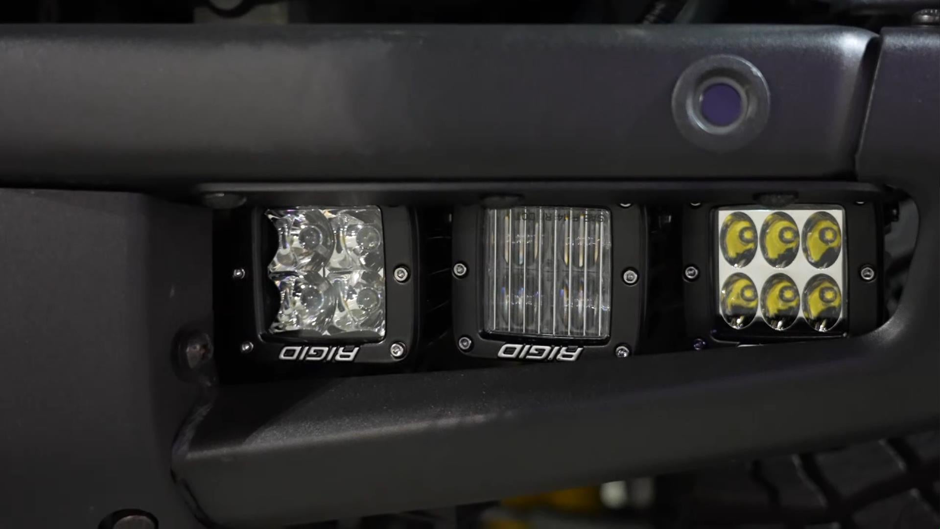 SPV Parts 2021-2023 Ford BRONCO Rigid Industries D-Series PRO Triple Fog Light KIT (Modular Bumper, INCLUDING RAPTOR)