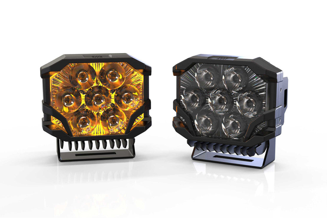 MORIMOTO BIGBANGER LED PODS: NCS SPOT BEAM with Amber backlight (Yellow or White Main Light) (Sold in Singles)