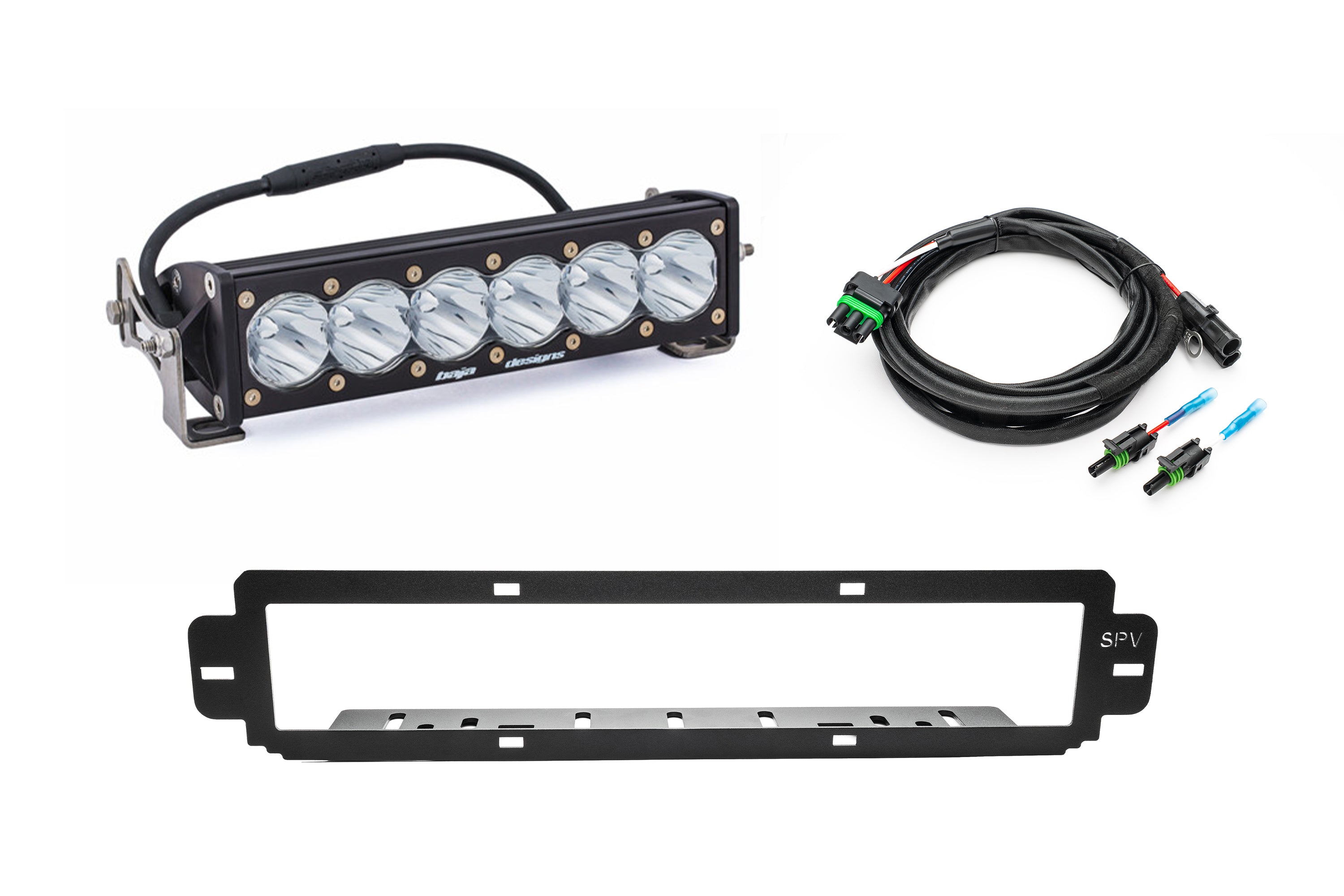 SPV Parts 2021-2025 Ford F-150 Raptor BUMPER Grille Baja Designs ONX6 or S8 Light Bar Kit (Works with BOTH Bumpers)