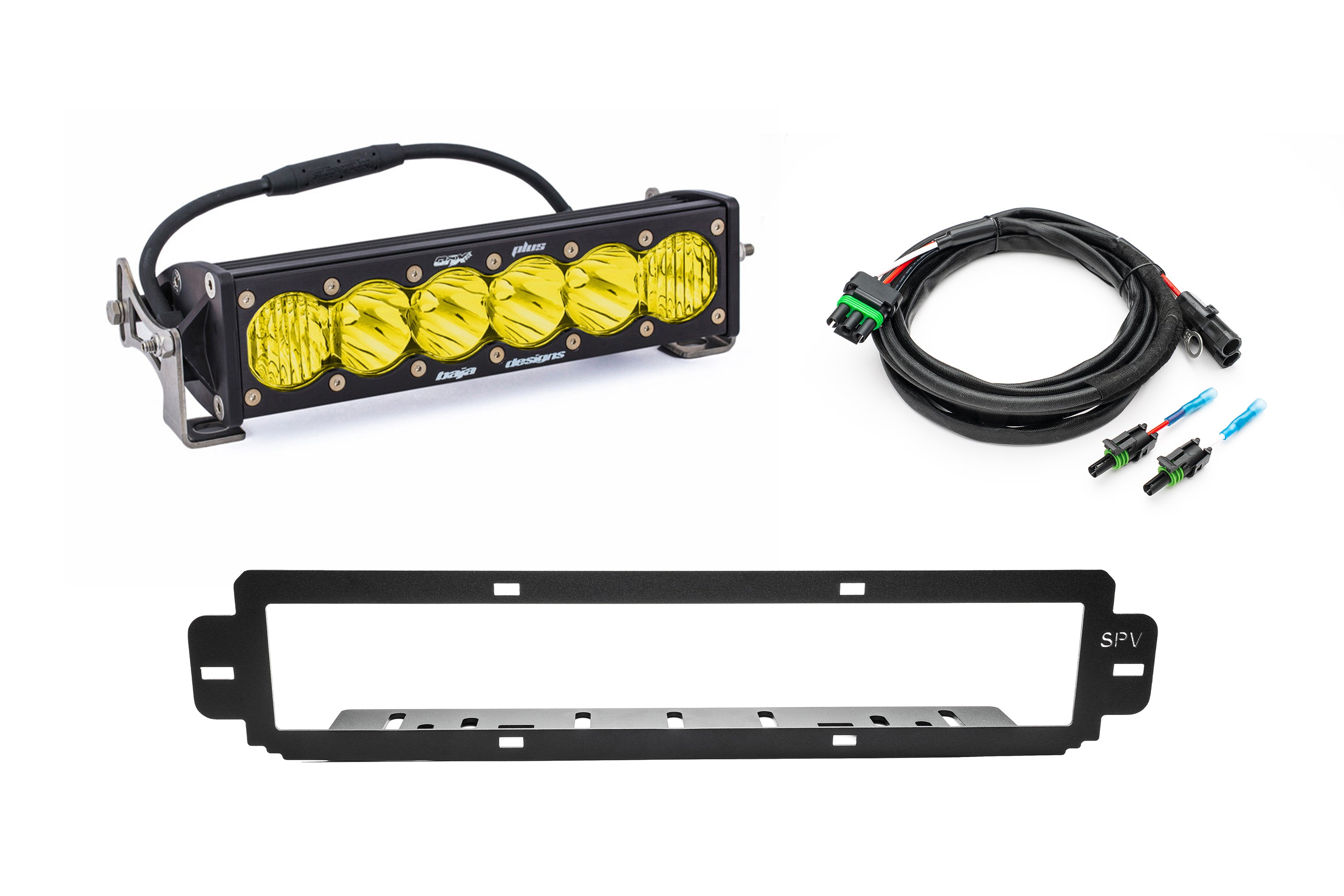 SPV Parts 2021-2025 Ford F-150 Raptor BUMPER Grille Baja Designs ONX6 or S8 Light Bar Kit (Works with BOTH Bumpers)