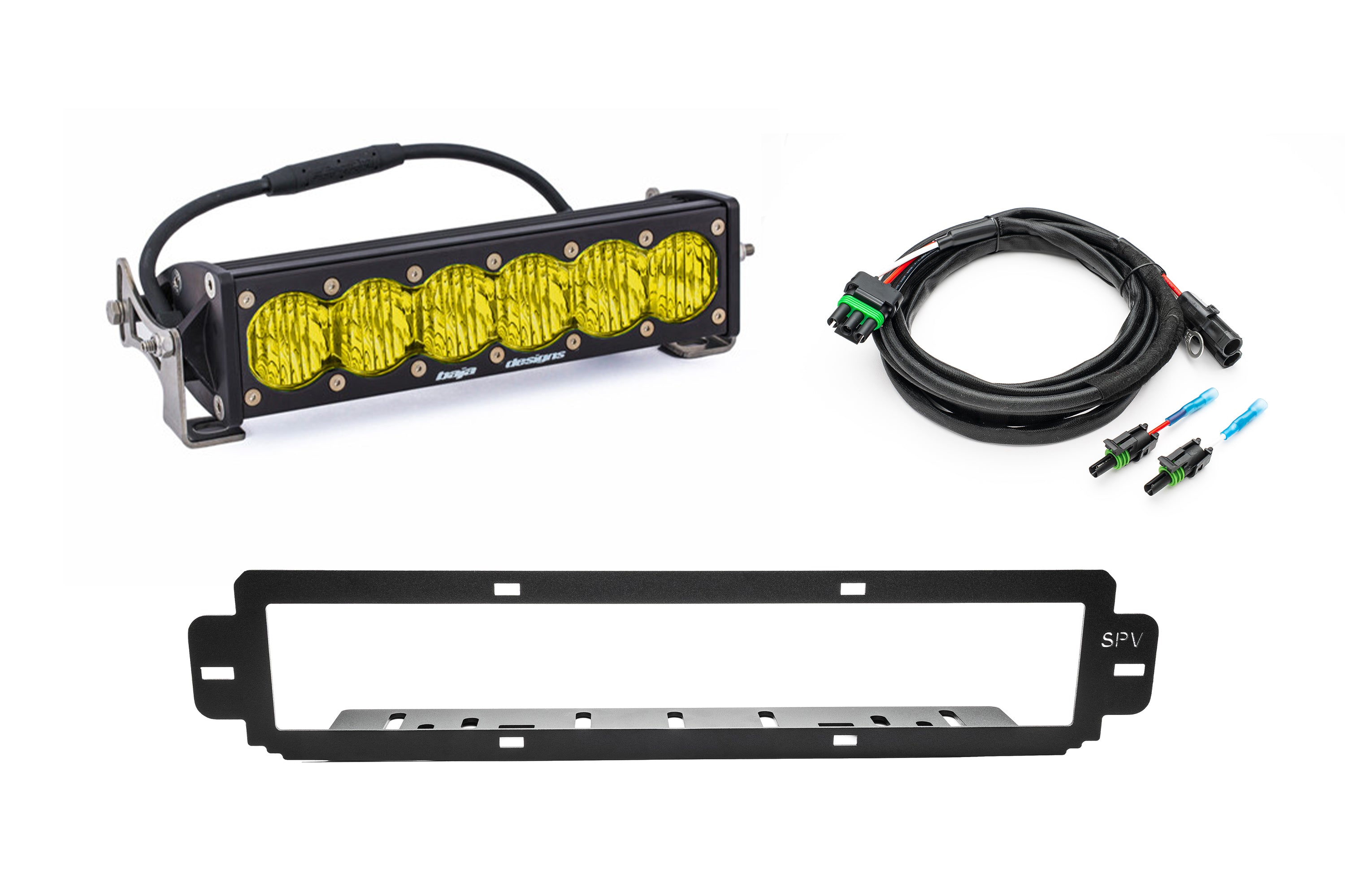 SPV Parts 2021-2025 Ford F-150 Raptor BUMPER Grille Baja Designs ONX6 or S8 Light Bar Kit (Works with BOTH Bumpers)