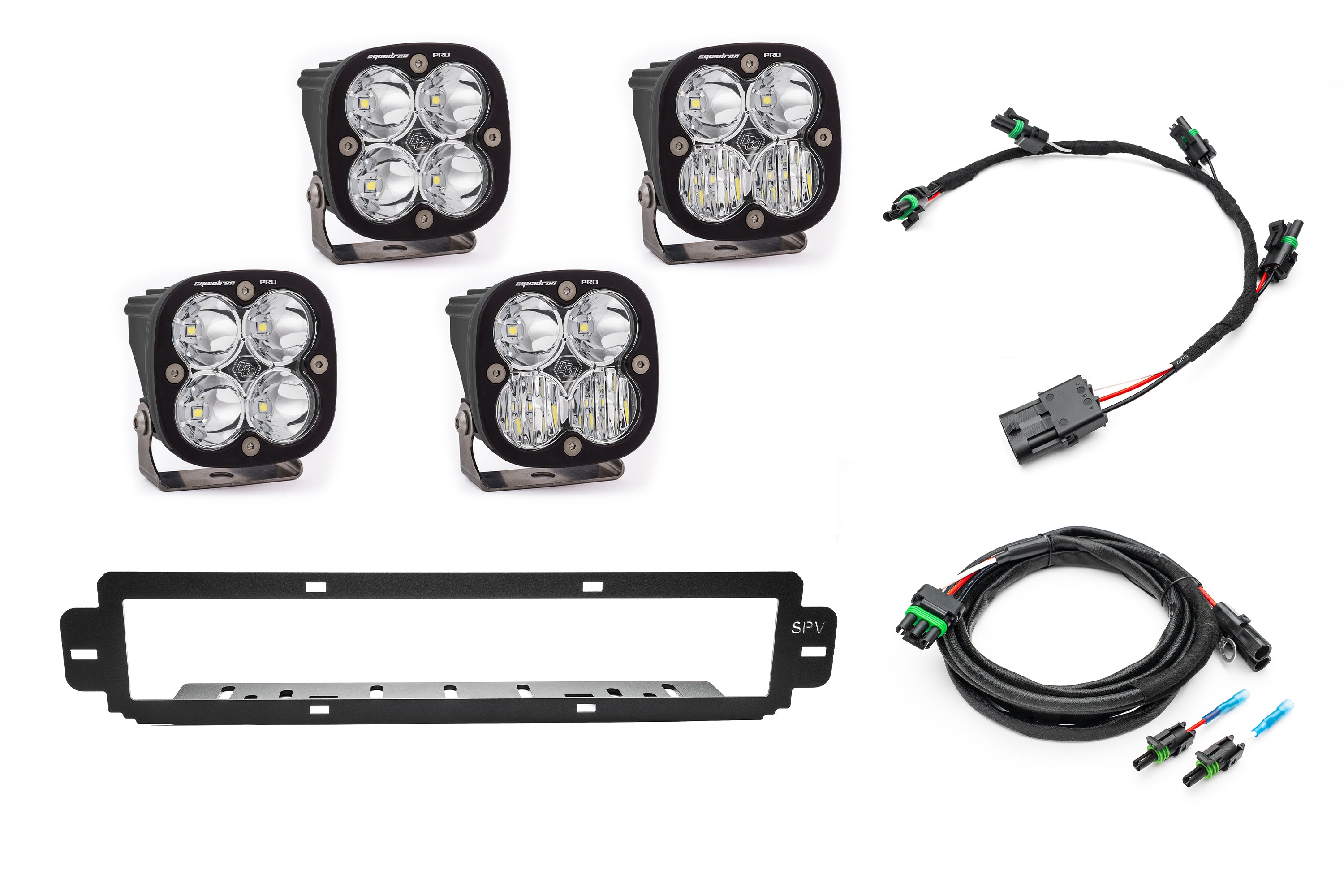 SPV Parts 2021-2025 Ford F-150 Raptor BUMPER Grille Baja Designs Squadron Light Kit (Works with BOTH Bumpers)