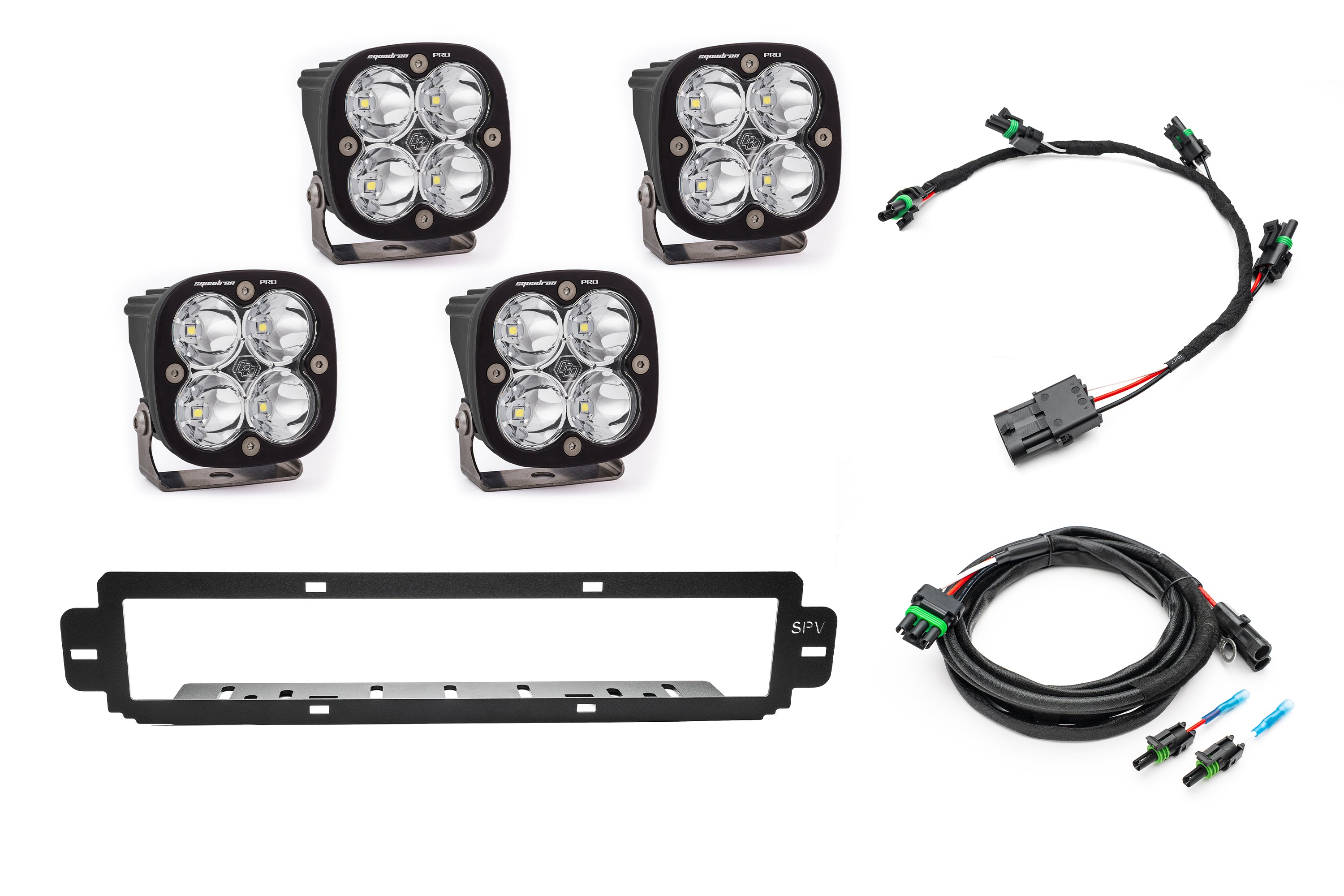 SPV Parts 2021-2025 Ford F-150 Raptor BUMPER Grille Baja Designs Squadron Light Kit (Works with BOTH Bumpers)