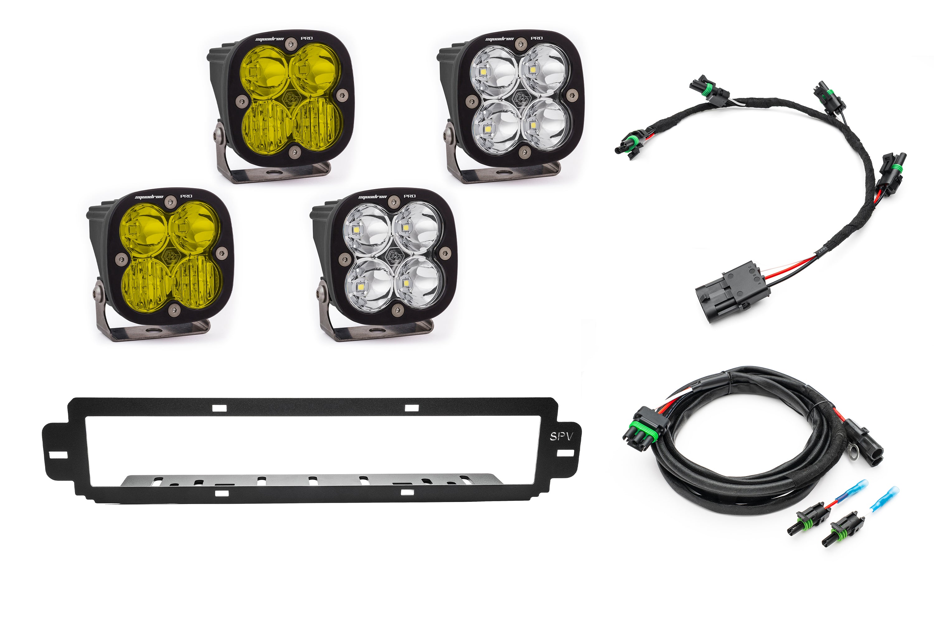 SPV Parts 2021-2025 Ford F-150 Raptor BUMPER Grille Baja Designs Squadron Light Kit (Works with BOTH Bumpers)