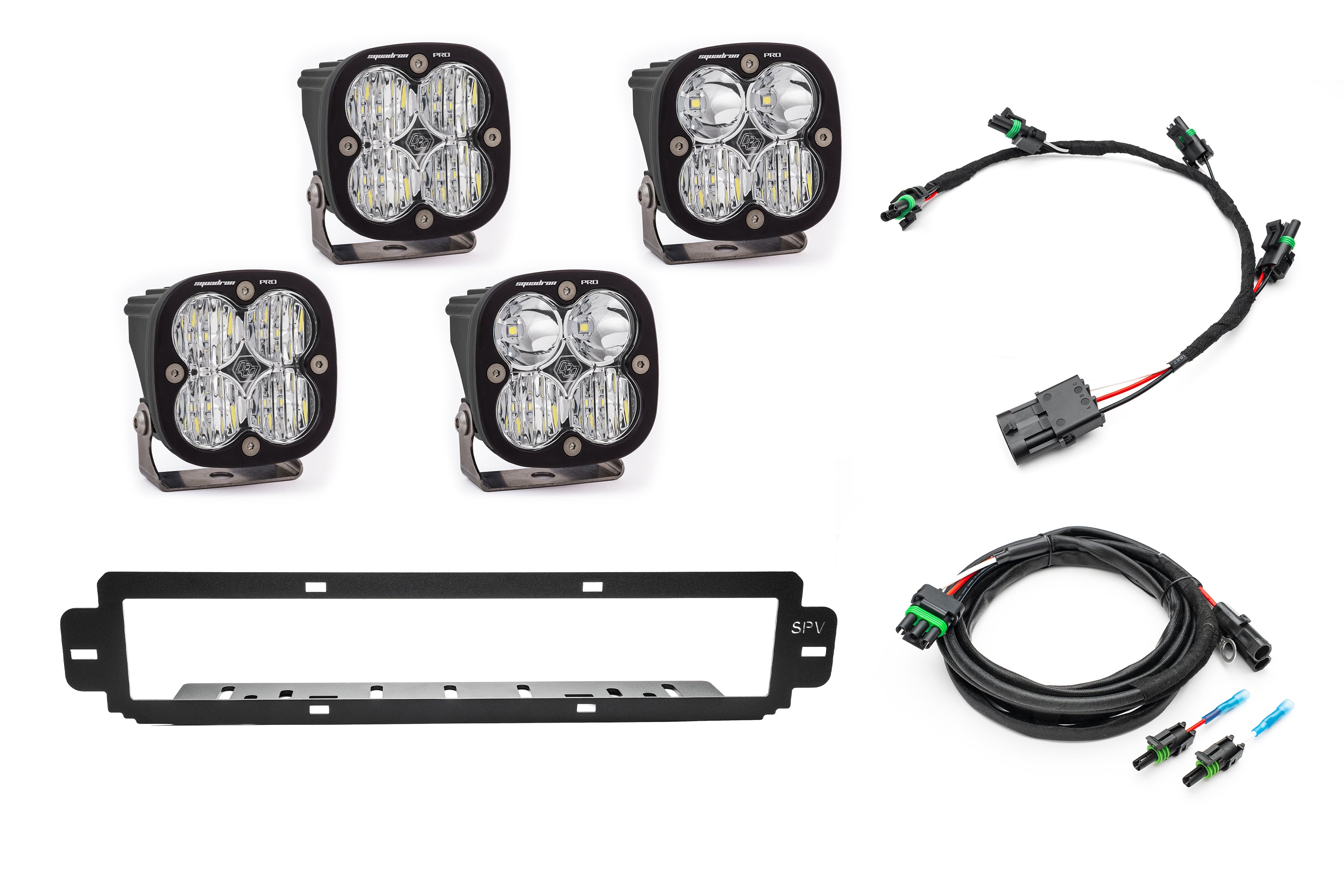 SPV Parts 2021-2025 Ford F-150 Raptor BUMPER Grille Baja Designs Squadron Light Kit (Works with BOTH Bumpers)
