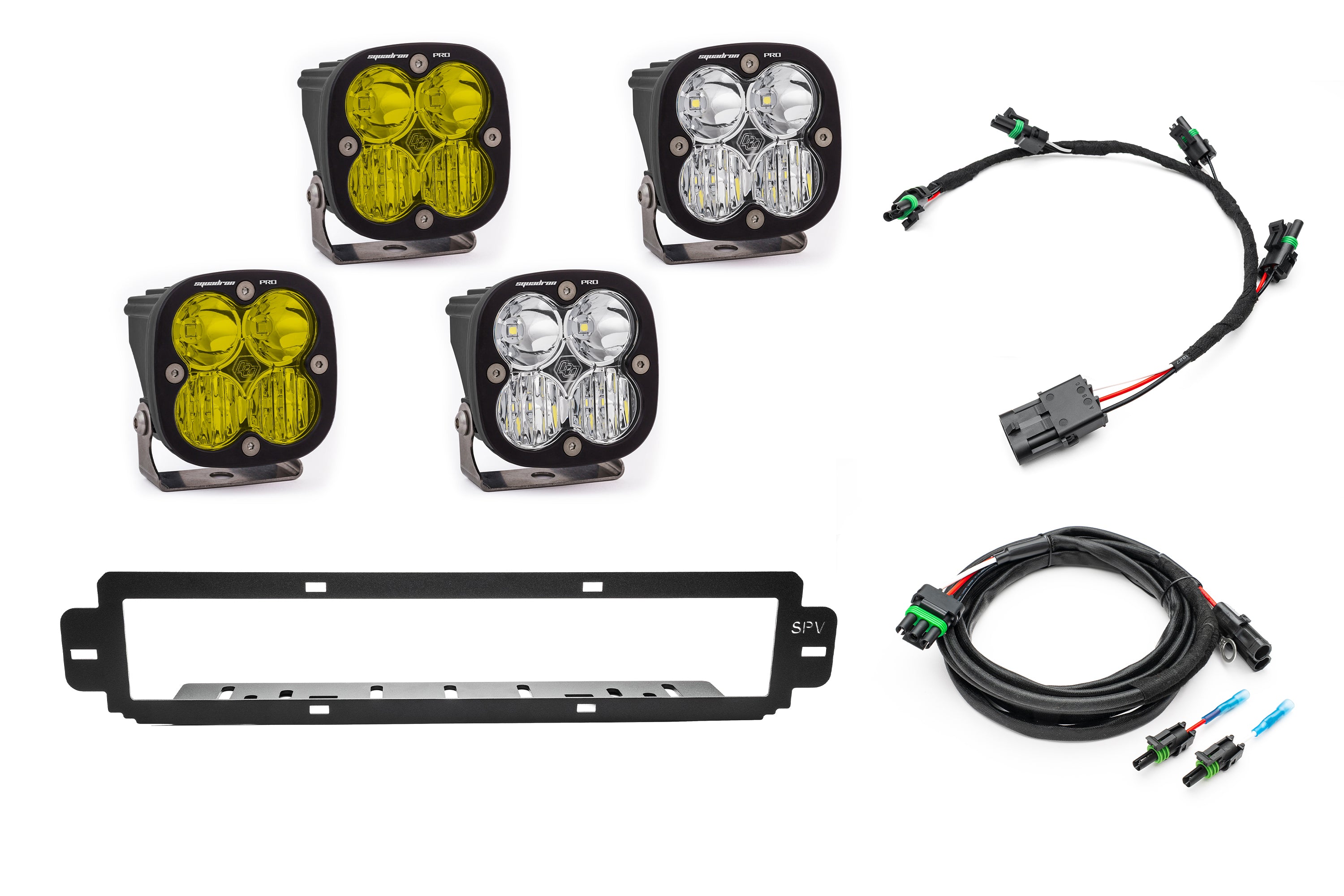 SPV Parts 2021-2025 Ford F-150 Raptor BUMPER Grille Baja Designs Squadron Light Kit (Works with BOTH Bumpers)
