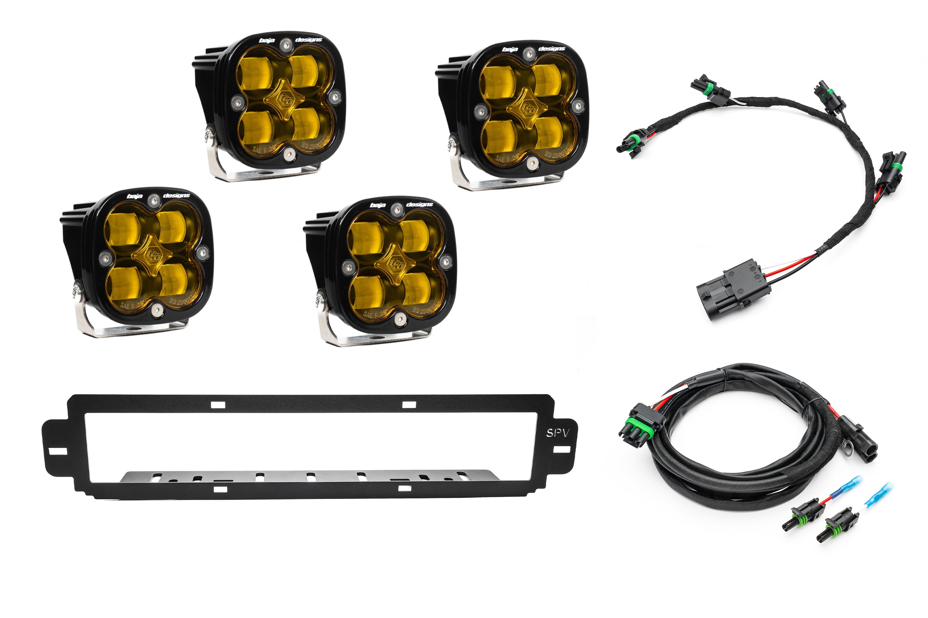 SPV Parts 2021-2025 Ford F-150 Raptor BUMPER Grille Baja Designs Squadron Light Kit (Works with BOTH Bumpers)