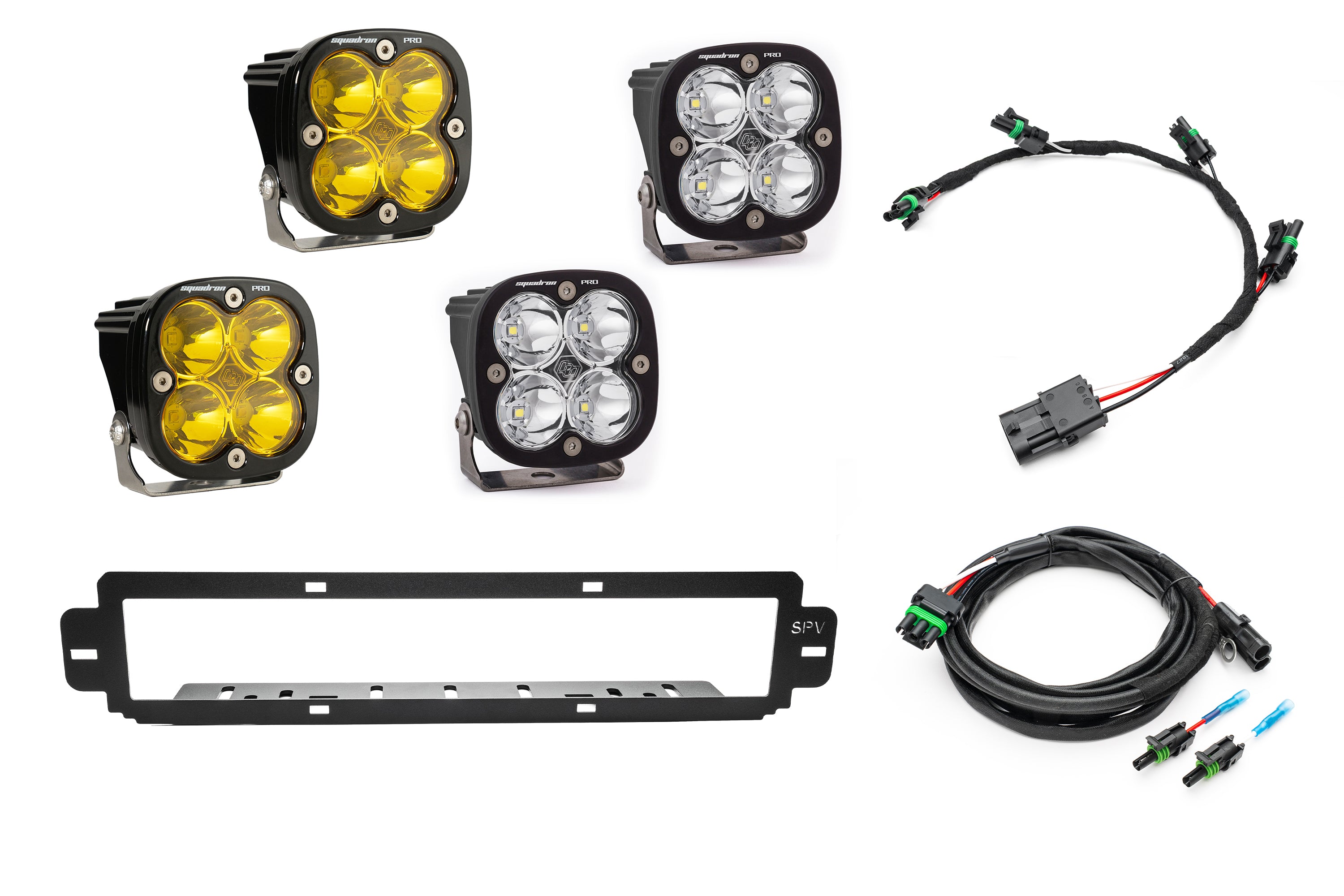 SPV Parts 2021-2025 Ford F-150 Raptor BUMPER Grille Baja Designs Squadron Light Kit (Works with BOTH Bumpers)