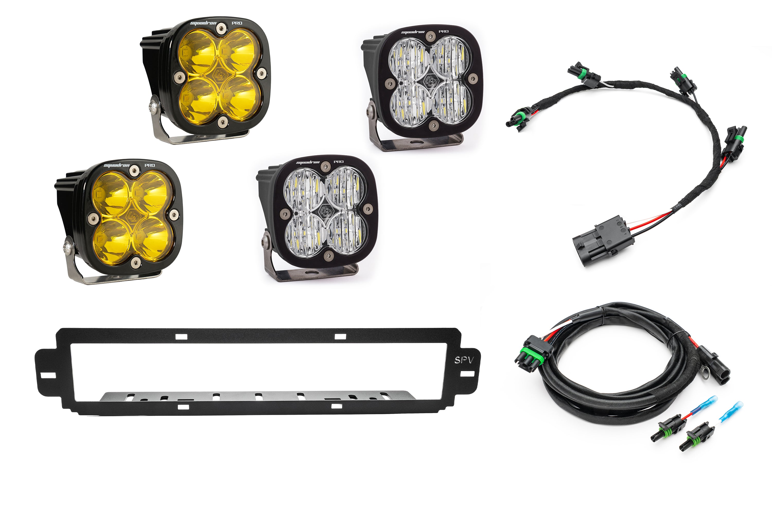 SPV Parts 2021-2025 Ford F-150 Raptor BUMPER Grille Baja Designs Squadron Light Kit (Works with BOTH Bumpers)