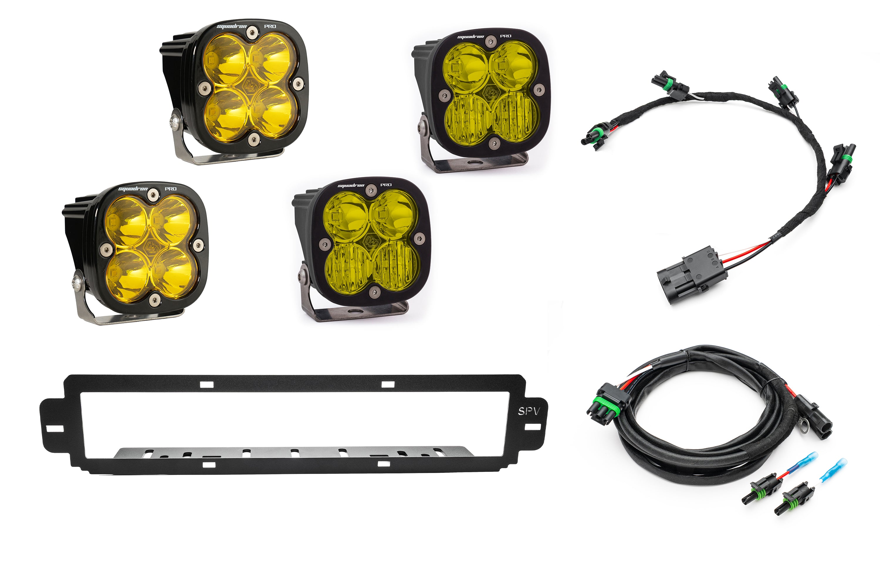 SPV Parts 2021-2025 Ford F-150 Raptor BUMPER Grille Baja Designs Squadron Light Kit (Works with BOTH Bumpers)