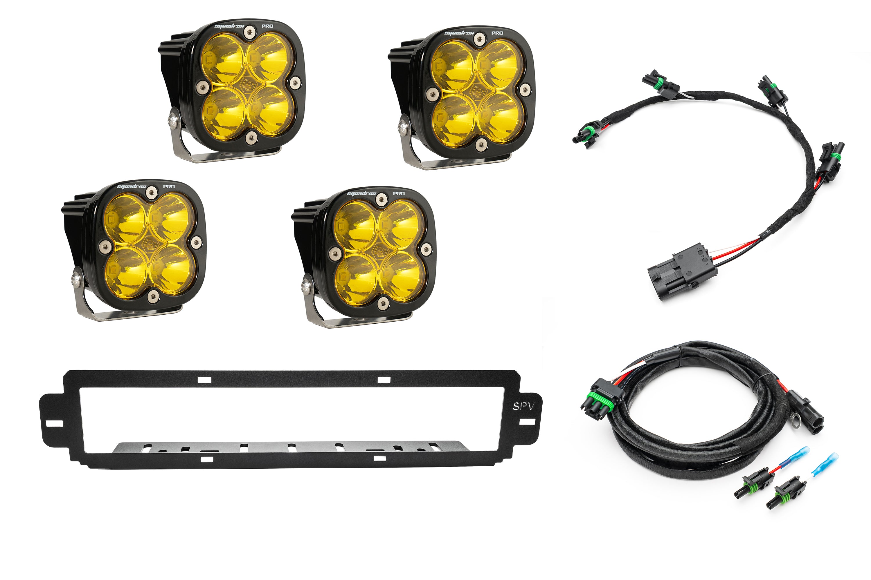 SPV Parts 2021-2025 Ford F-150 Raptor BUMPER Grille Baja Designs Squadron Light Kit (Works with BOTH Bumpers)