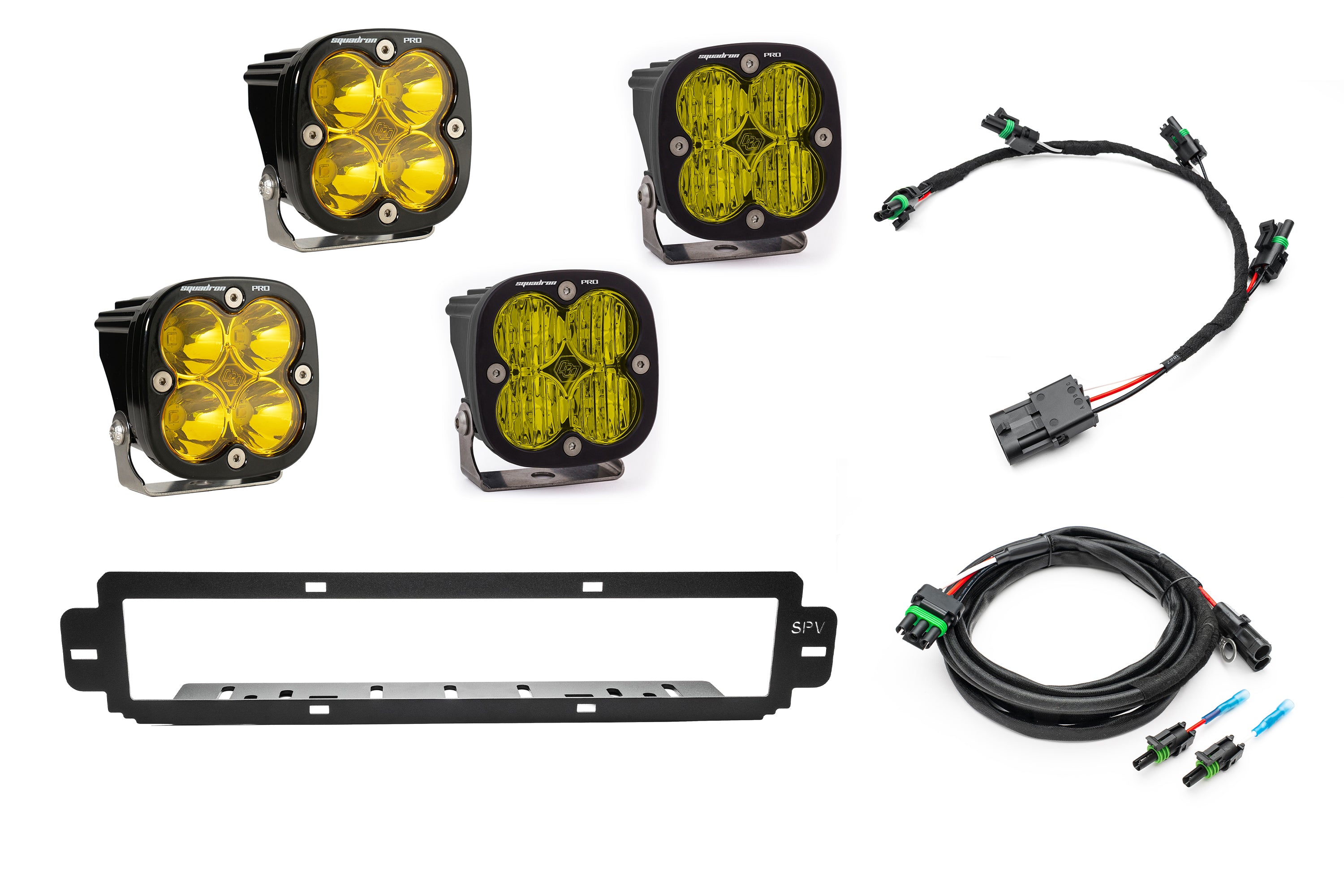 SPV Parts 2021-2025 Ford F-150 Raptor BUMPER Grille Baja Designs Squadron Light Kit (Works with BOTH Bumpers)