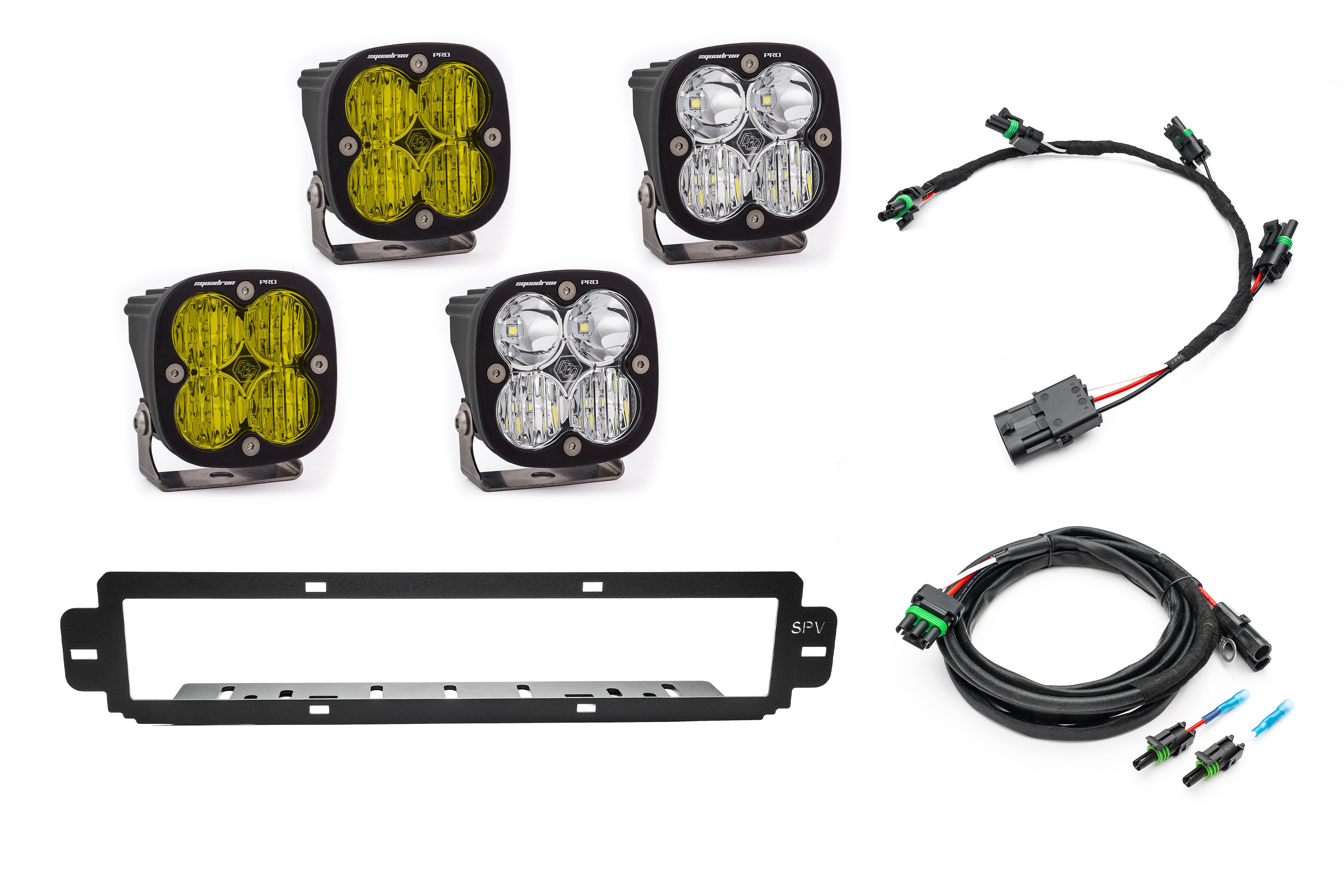 SPV Parts 2021-2025 Ford F-150 Raptor BUMPER Grille Baja Designs Squadron Light Kit (Works with BOTH Bumpers)