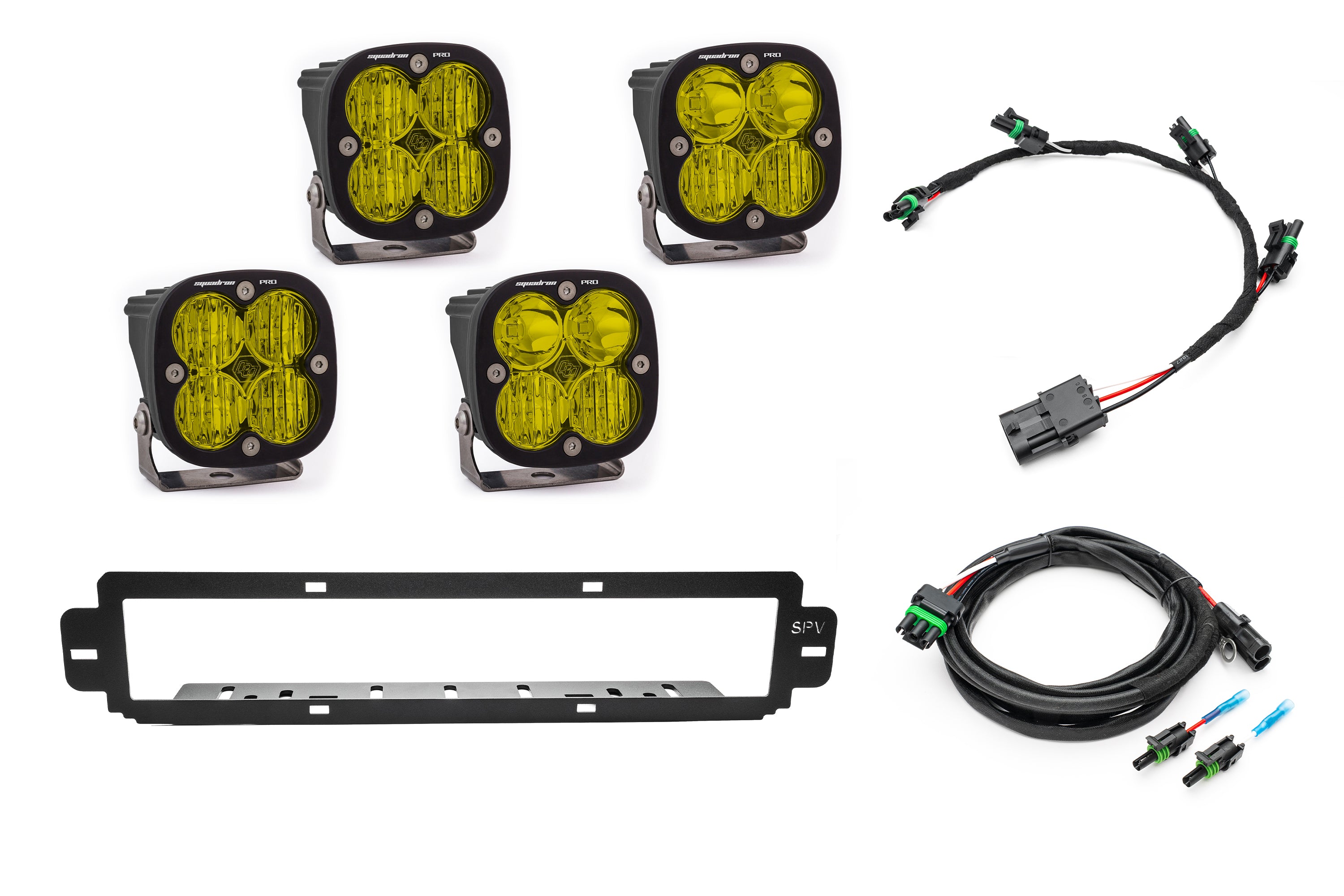 SPV Parts 2021-2025 Ford F-150 Raptor BUMPER Grille Baja Designs Squadron Light Kit (Works with BOTH Bumpers)