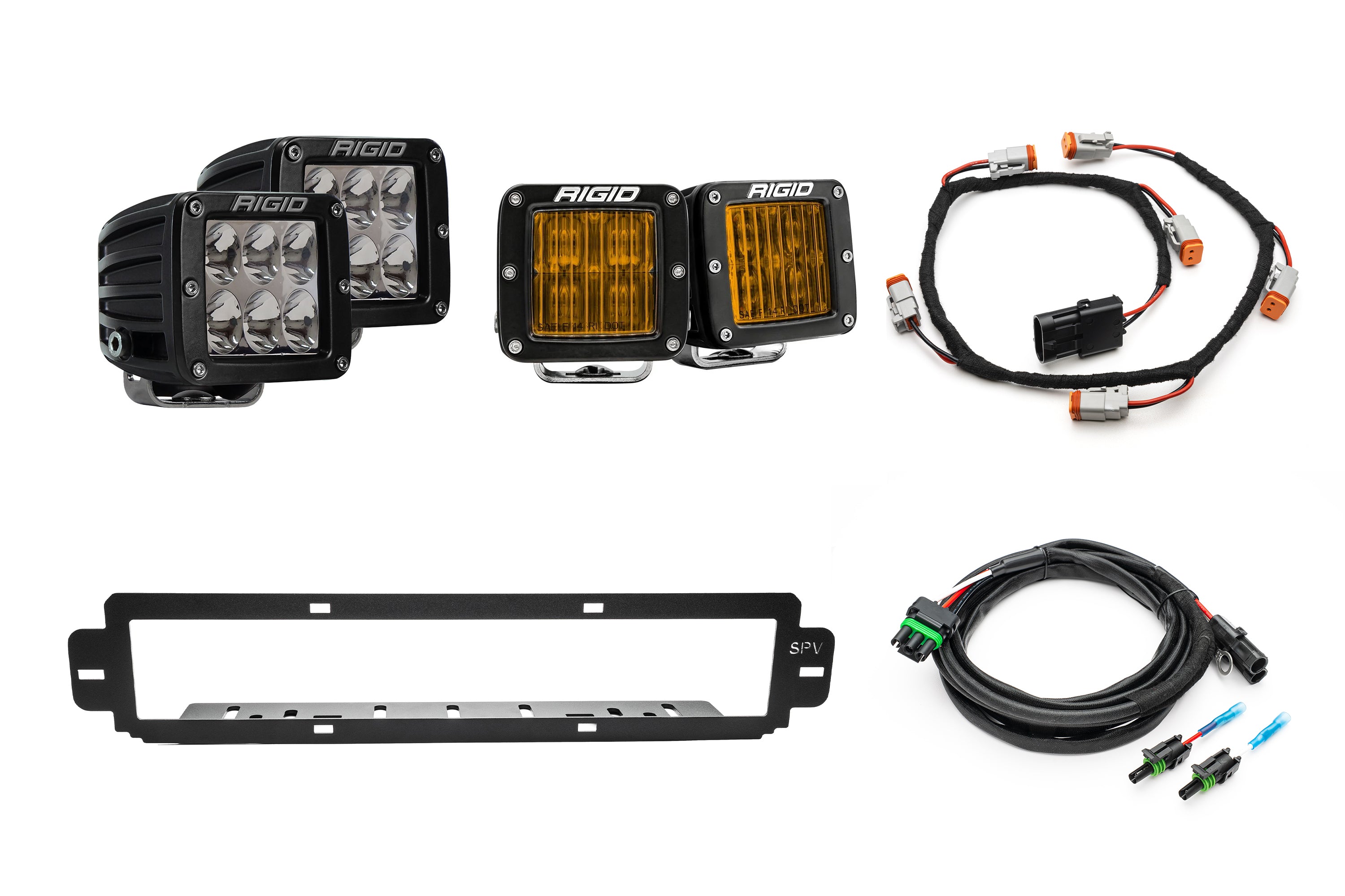 SPV Parts 2021-2025 Ford F-150 Raptor BUMPER Grille Rigid D-Series Pro Light Kit (Works with BOTH Bumpers)
