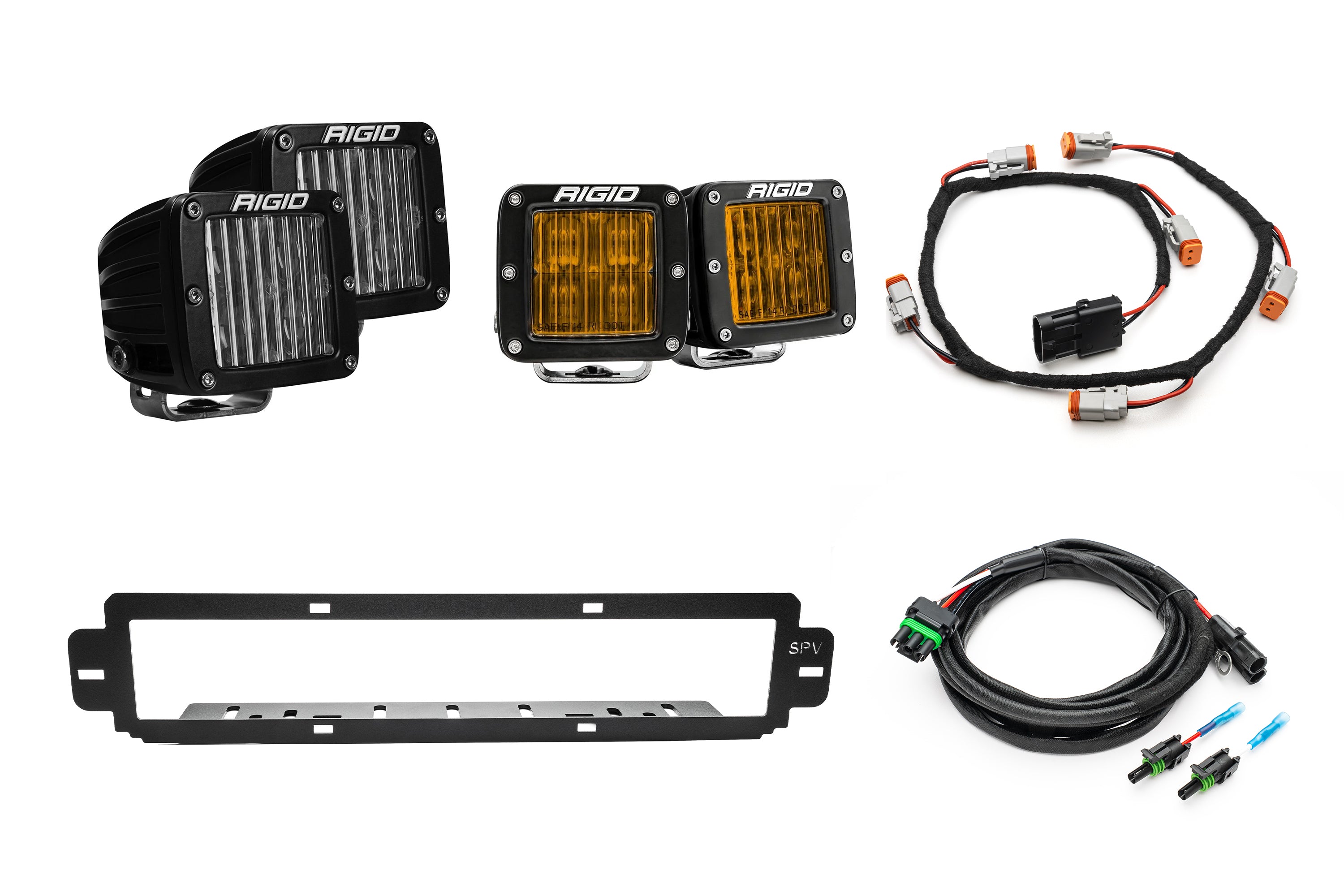 SPV Parts 2021-2025 Ford F-150 Raptor BUMPER Grille Rigid D-Series Pro Light Kit (Works with BOTH Bumpers)