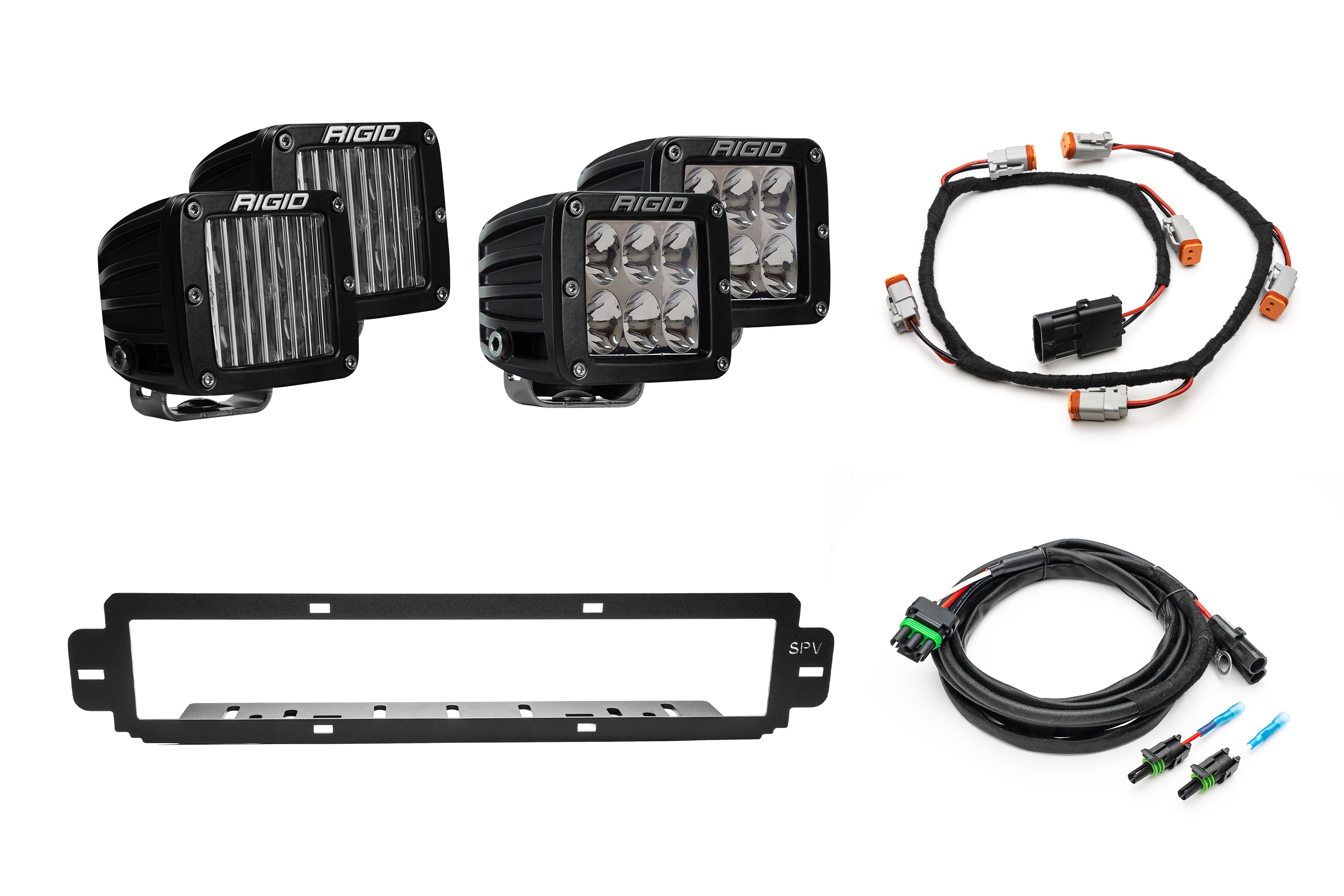 SPV Parts 2021-2025 Ford F-150 Raptor BUMPER Grille Rigid D-Series Pro Light Kit (Works with BOTH Bumpers)