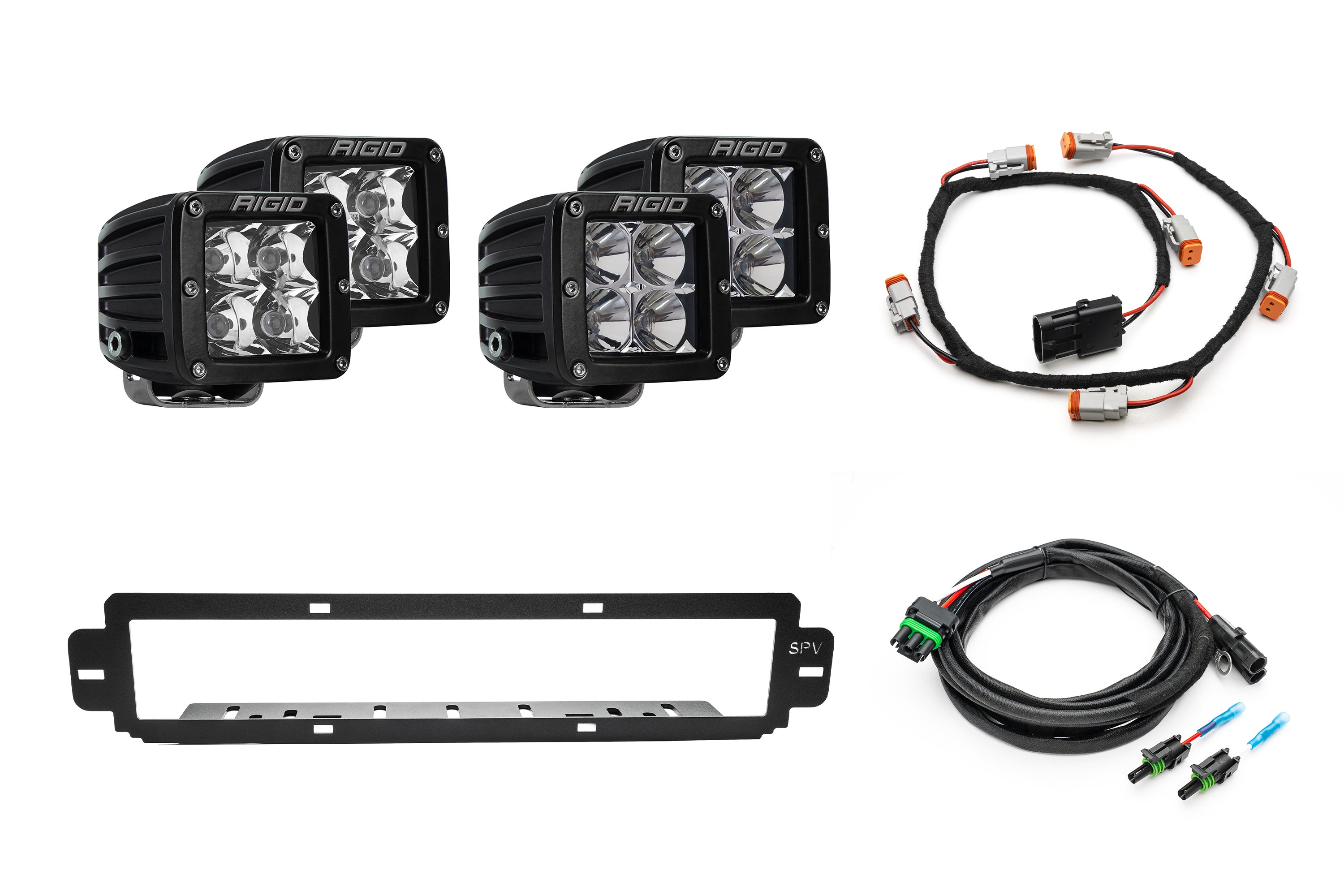SPV Parts 2021-2025 Ford F-150 Raptor BUMPER Grille Rigid D-Series Pro Light Kit (Works with BOTH Bumpers)