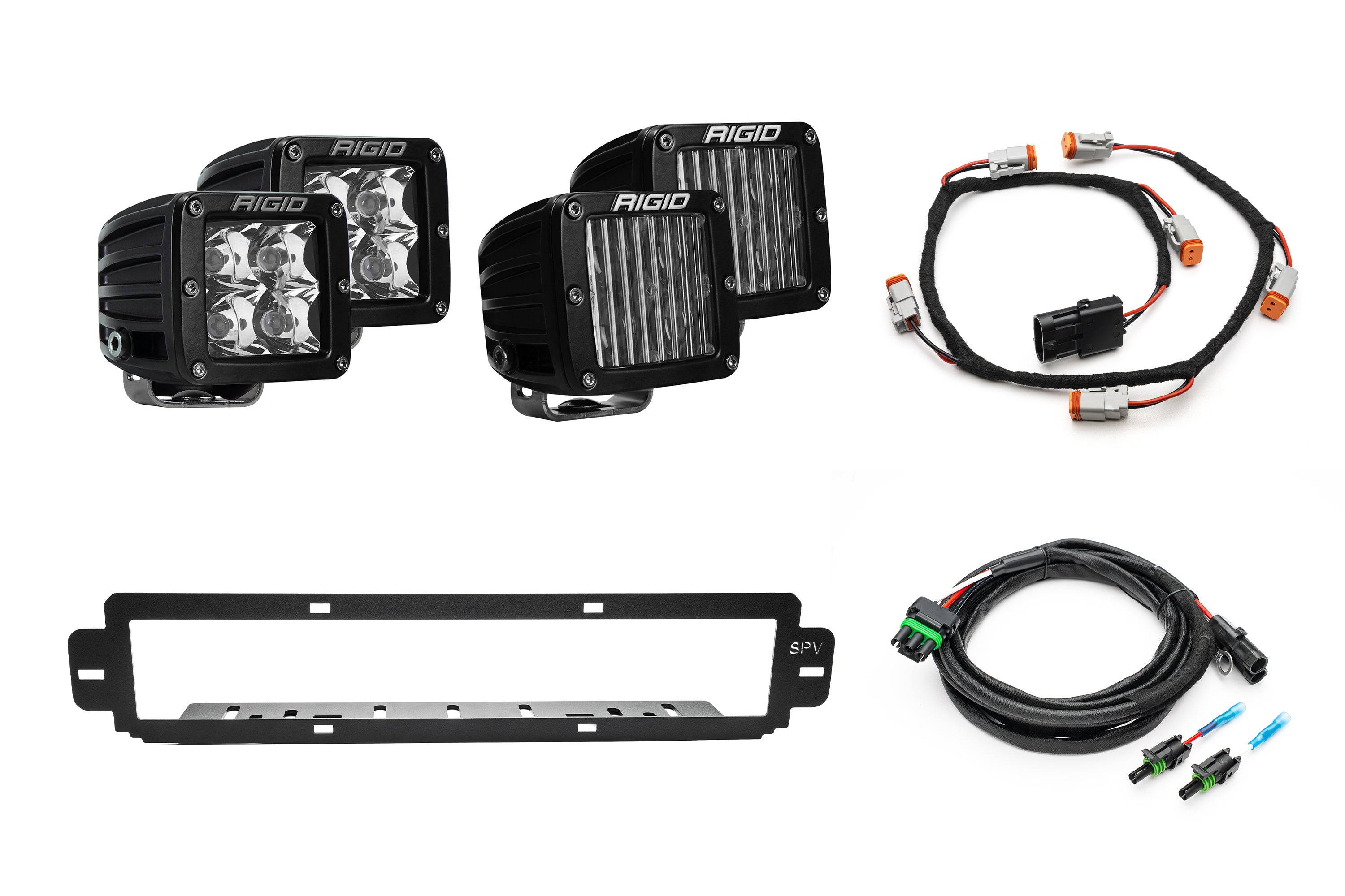SPV Parts 2021-2025 Ford F-150 Raptor BUMPER Grille Rigid D-Series Pro Light Kit (Works with BOTH Bumpers)