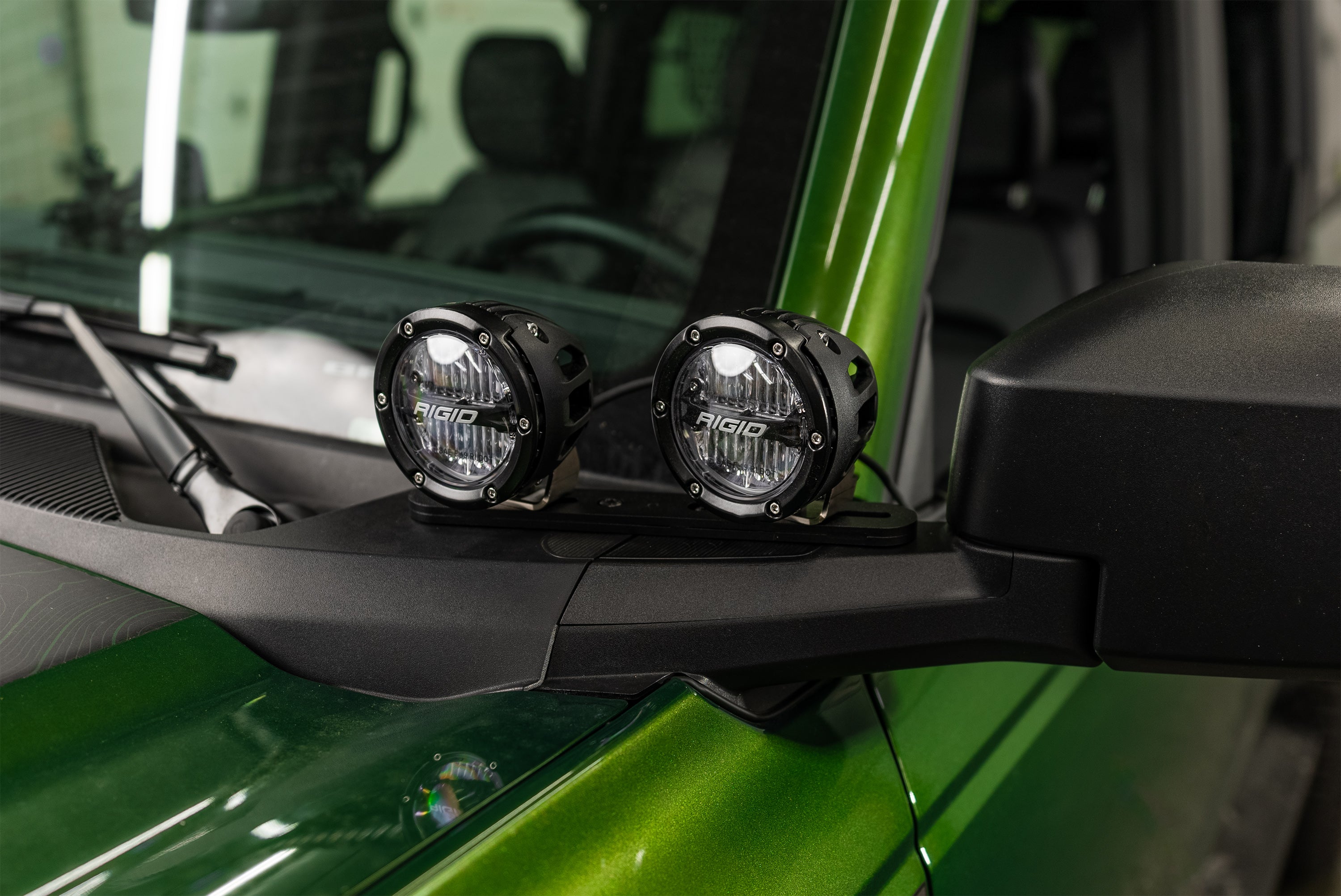 SPV Rigid 2021+ Dual Modular Bronco A-Pillar Light Kit with a set of 360 Spot and a set 360 Drive Lights