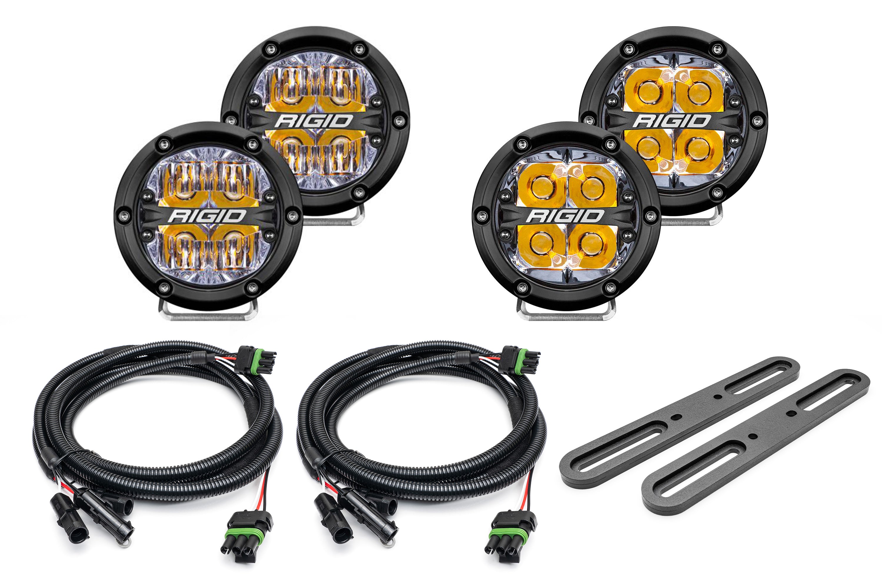 SPV Rigid 2021+ Dual Modular Bronco A-Pillar Light Kit with a set of 360 Spot and a set 360 Drive Lights