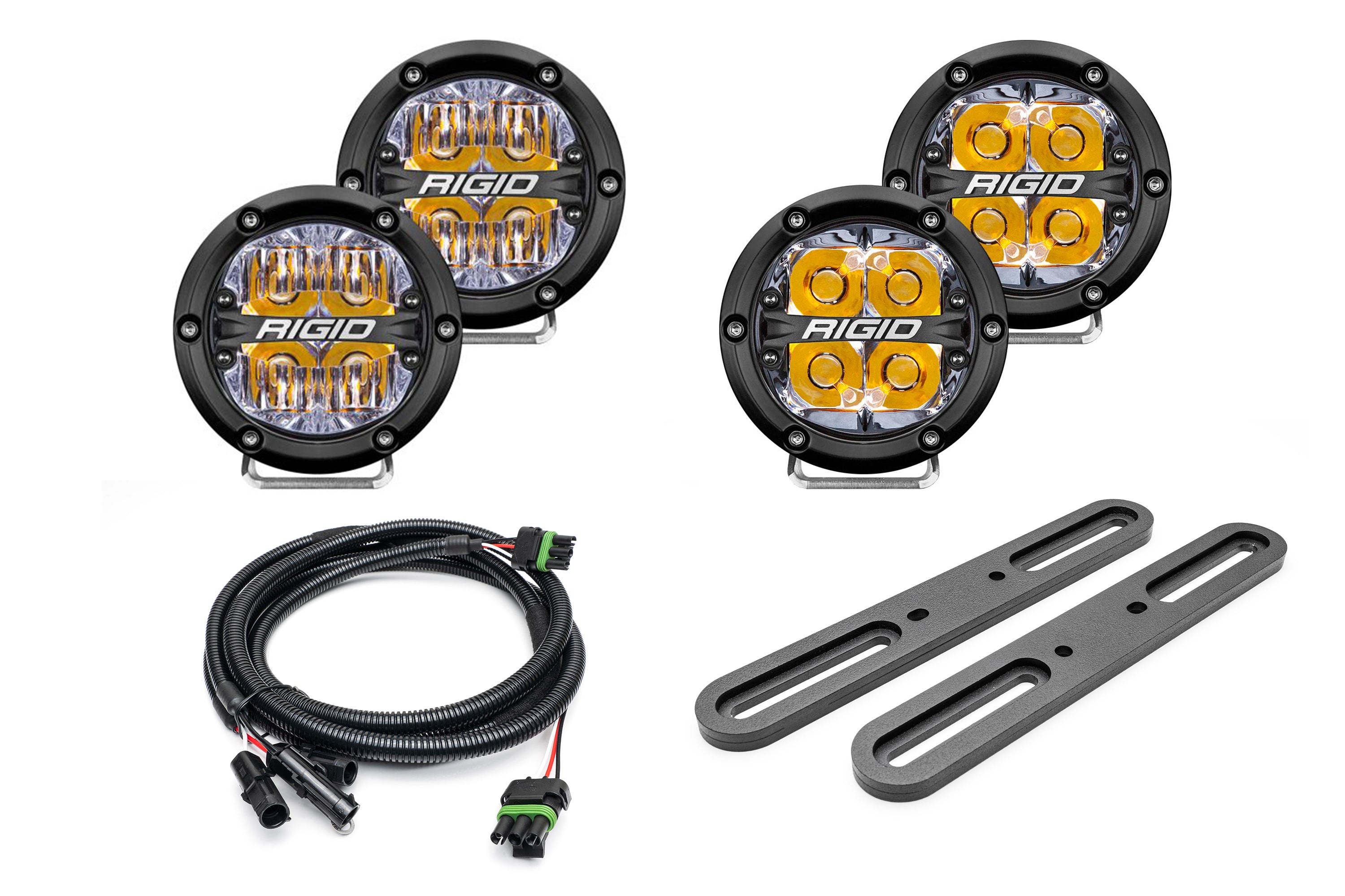 SPV Rigid 2021+ Dual Modular Bronco A-Pillar Light Kit with a set of 360 Spot and a set 360 Drive Lights