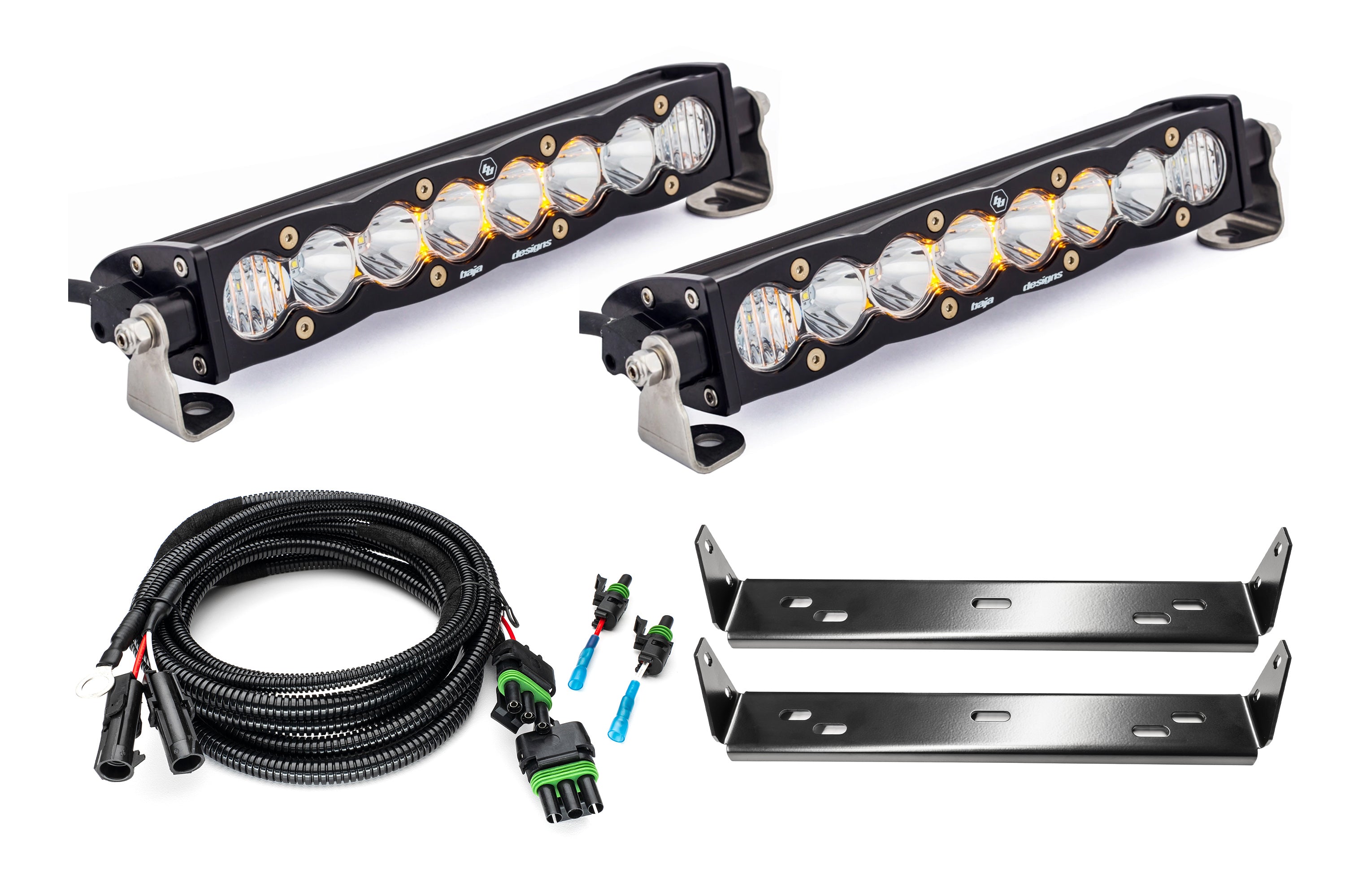 SPV Parts Customizable - Baja Designs S8 10 Inch Dual Behind Grille Light Bar Kit fit 21-On Ford Raptor