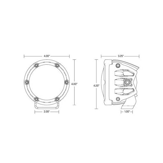 Rigid Industries 360-Series RGBW 4 Inch Spot Optic with RGBW Backlight Pods - 36400 36401 36402