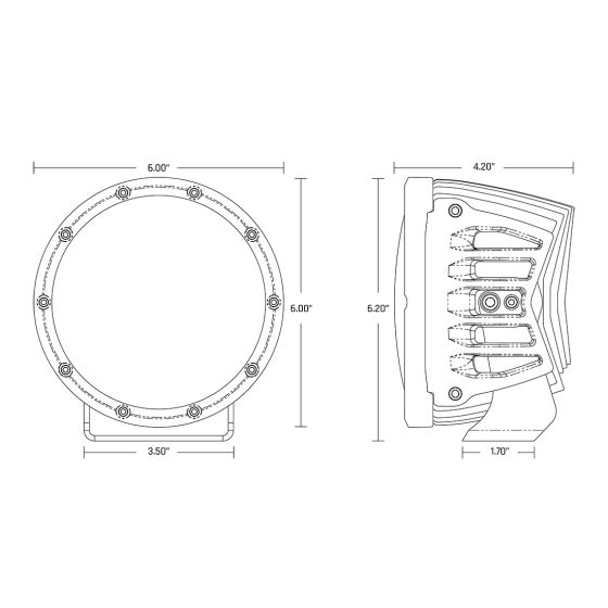 Rigid Industries 360-Series RGBW 6 Inch Drive Optic with RGBW Backlight Pods - 36411 36412