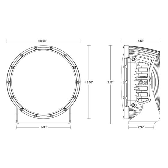 Rigid Industries 360-Series RGBW 9 Inch Drive Optic with RGBW Backlight Pod - 36421 36422