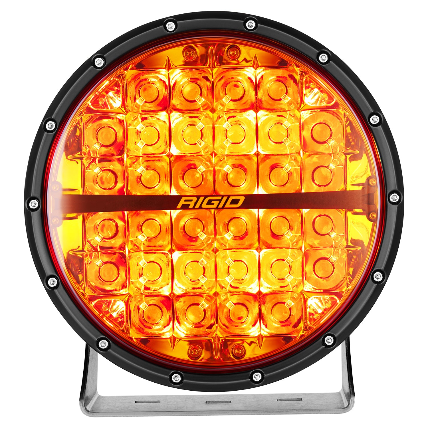 Rigid Industries 360-Series Amber Pro 9 Inch Spot Optic with Amber Backlight Pod - 36522