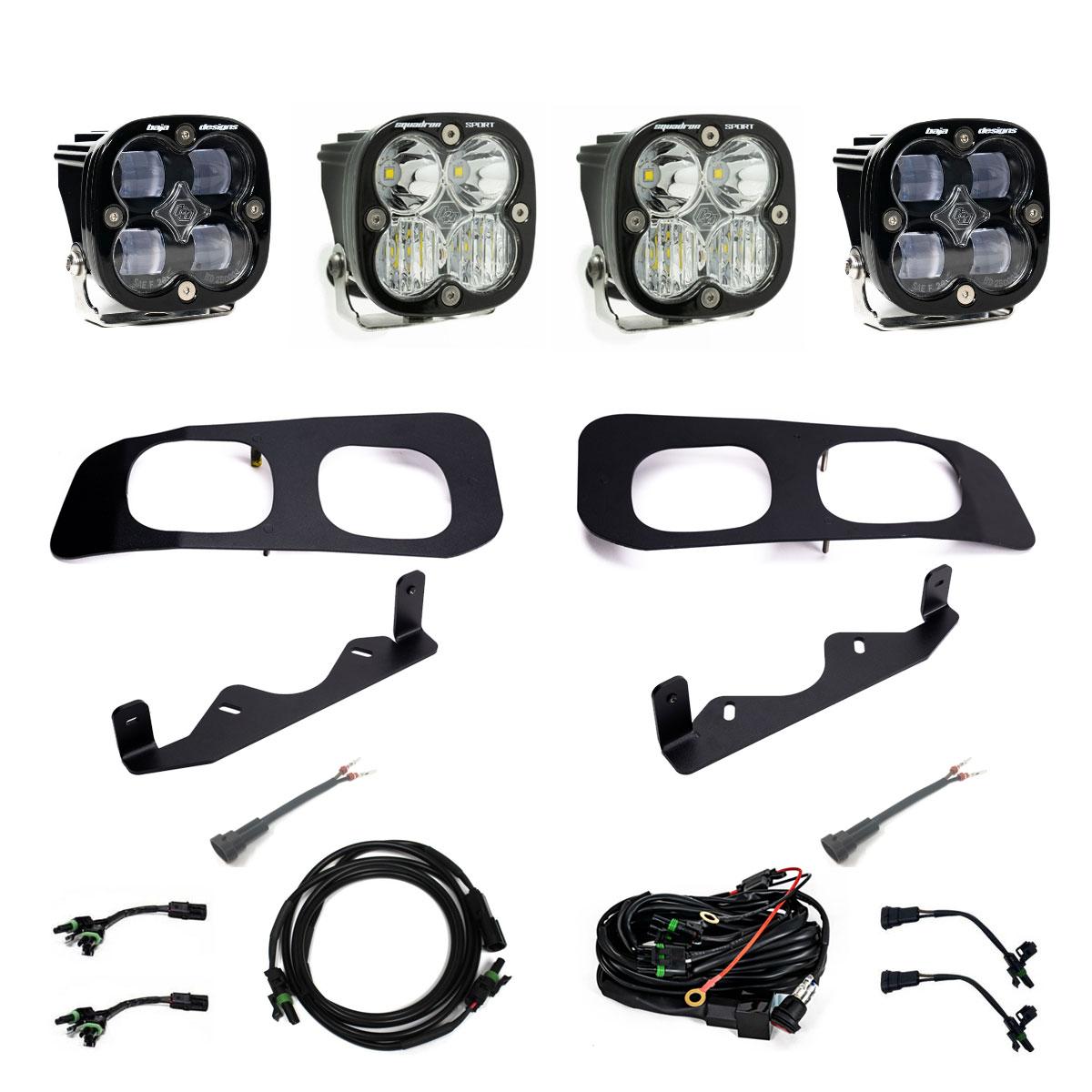 2023-2024 Ford Super Duty Squadron SAE Sport/Pro Dual Fog Pocket Light Kit - Clear or Amber