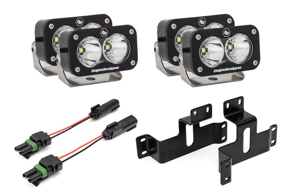 SPV Parts 2021-2023 Ford F-150 & Bronco Raptor OEM (SAE) Fog Light Upgrade Kit with Brackets and Baja Designs S2 Lights