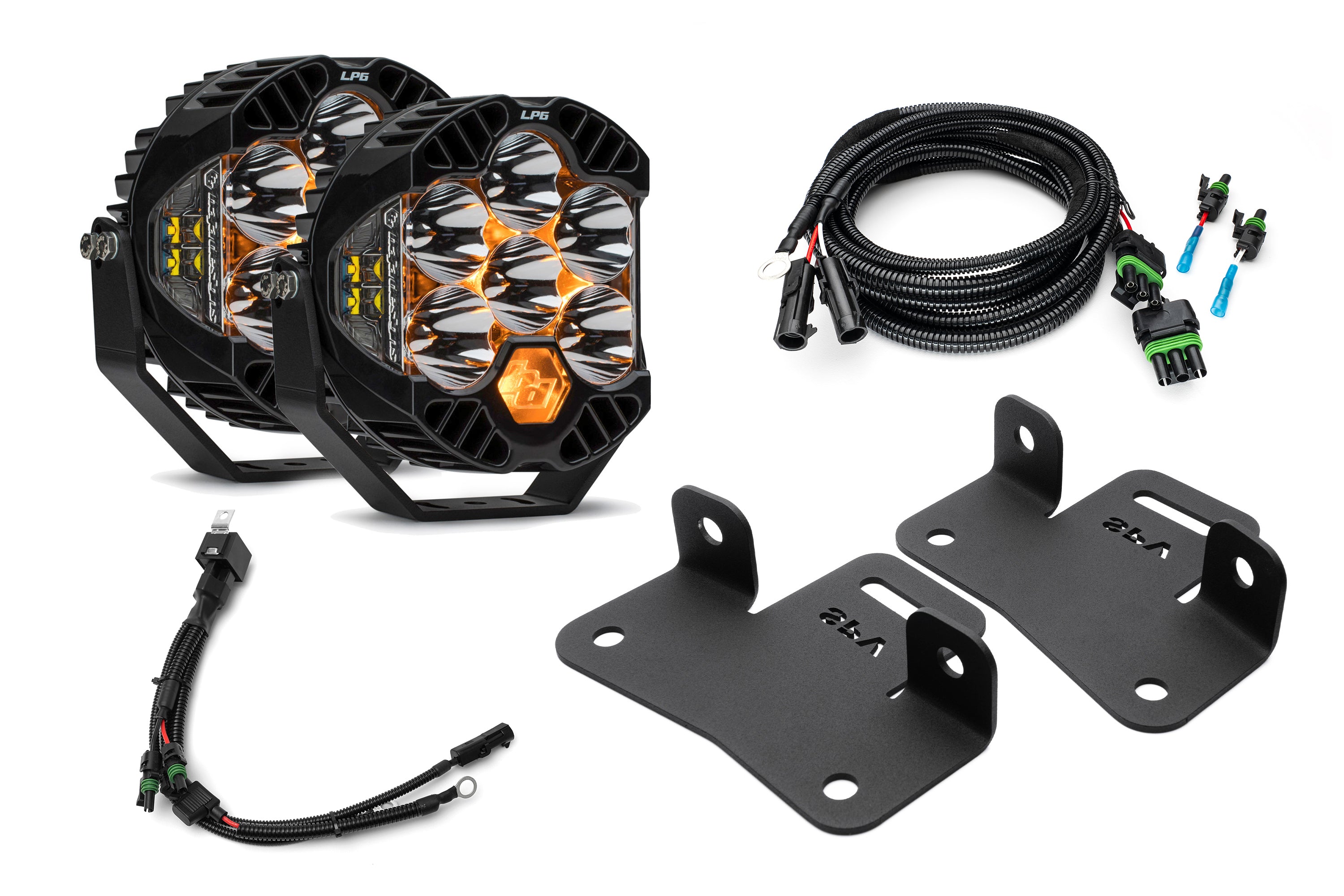 SPV Parts 2021+ Ford Bronco Modular Bumper Light / Light Bar Kit with 30" Light Bar or 2 Lights
