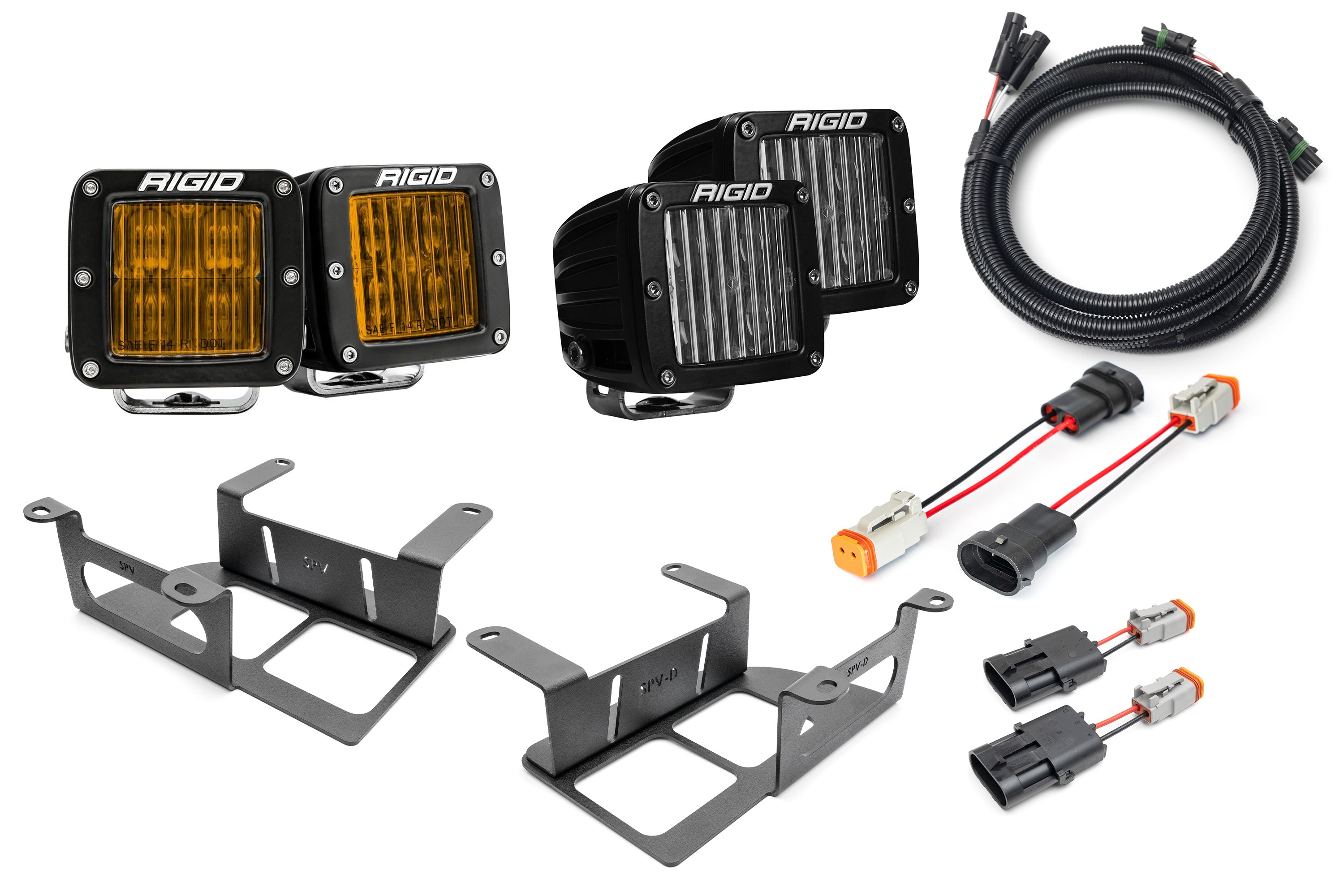 SPV Parts 2022 UP Ford BRONCO Rigid Industries D-Series PRO Capable Bumper Fog Light KIT