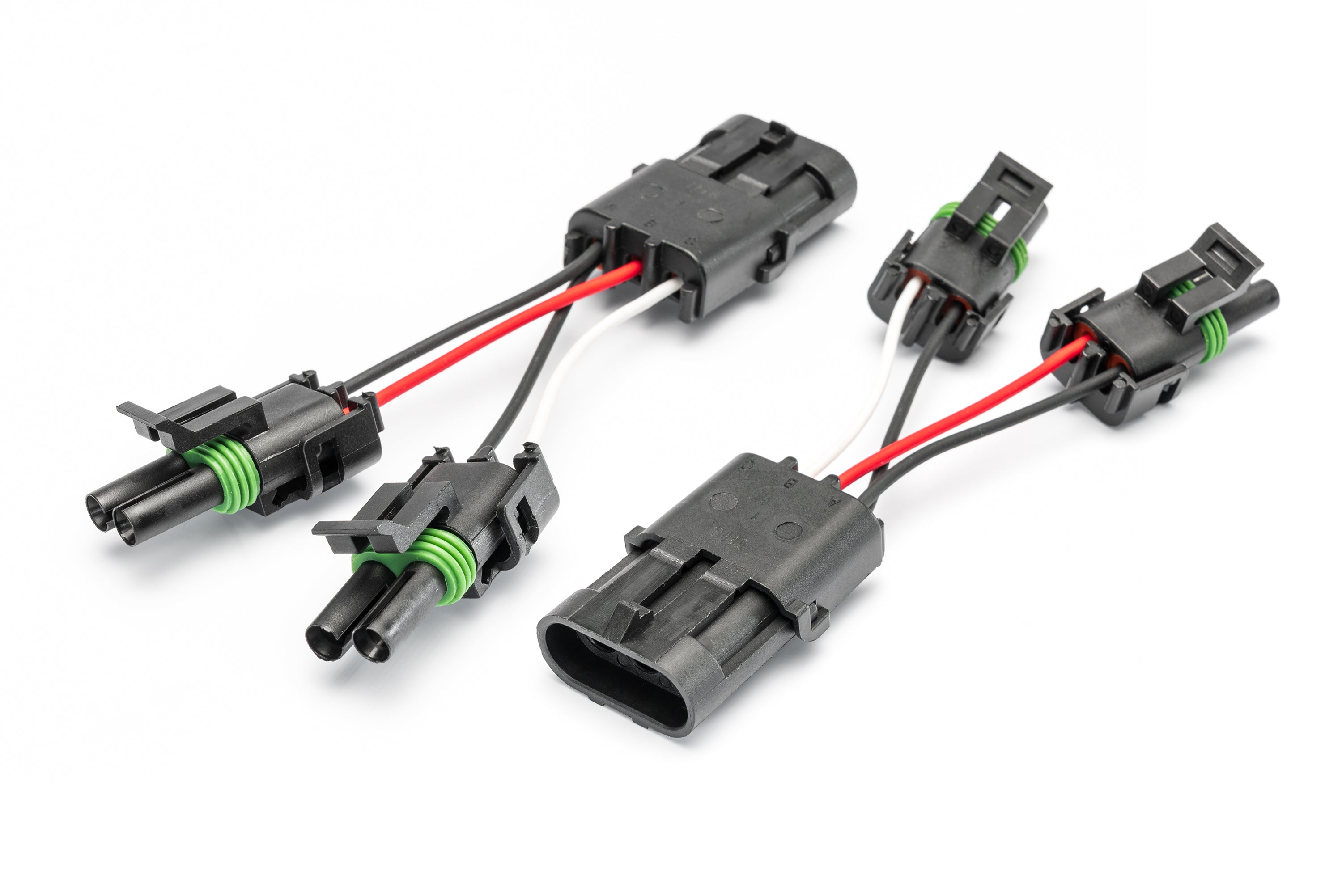 SPV Parts Harness 2-way WP Connector CROSSOVER Adapter SPLITTERS (Pair) - SPV Harness System (Works with MANY vehicles, See Details)