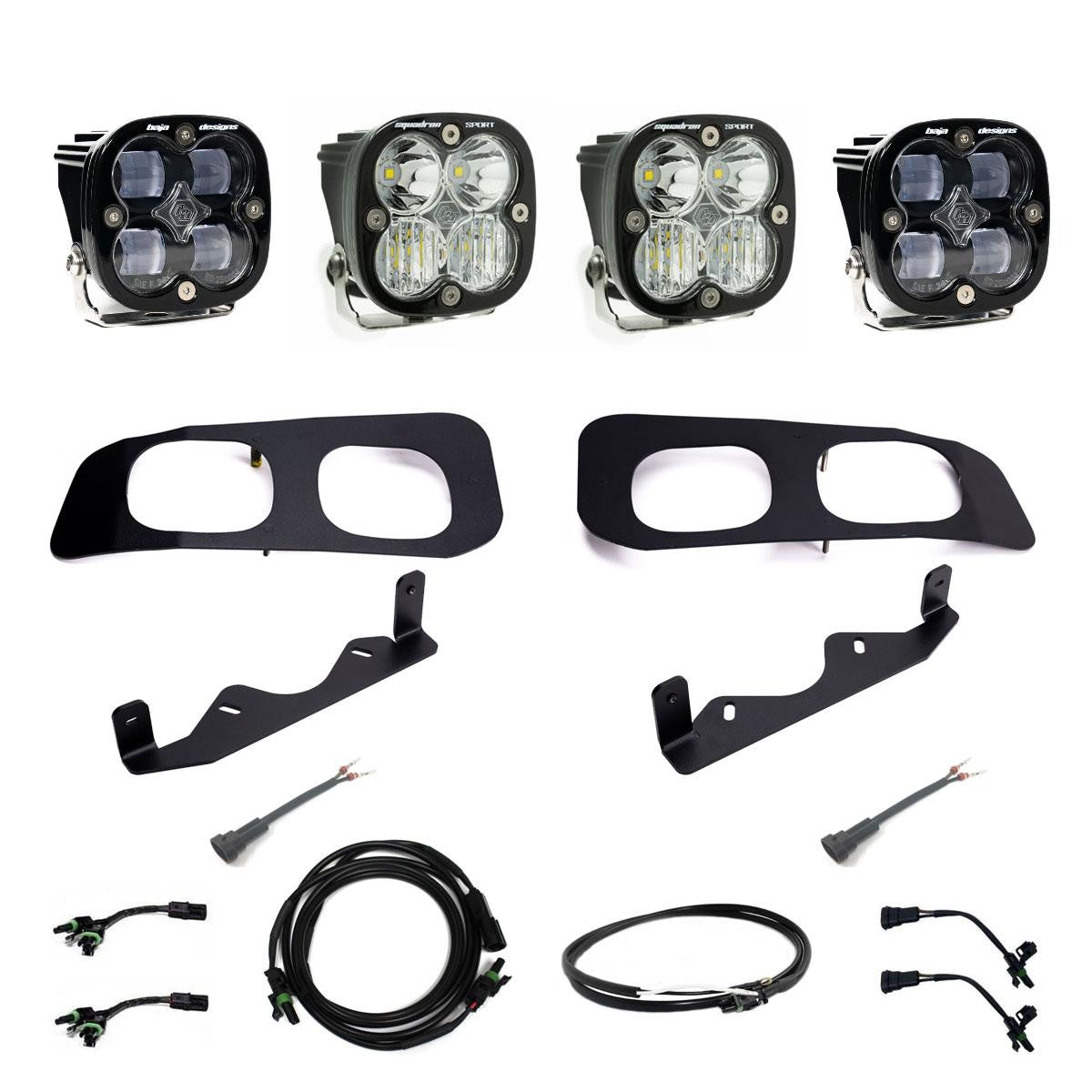 2023-2024 Ford Super Duty Squadron SAE Sport/Pro Dual Fog Pocket Light Kit - Clear or Amber