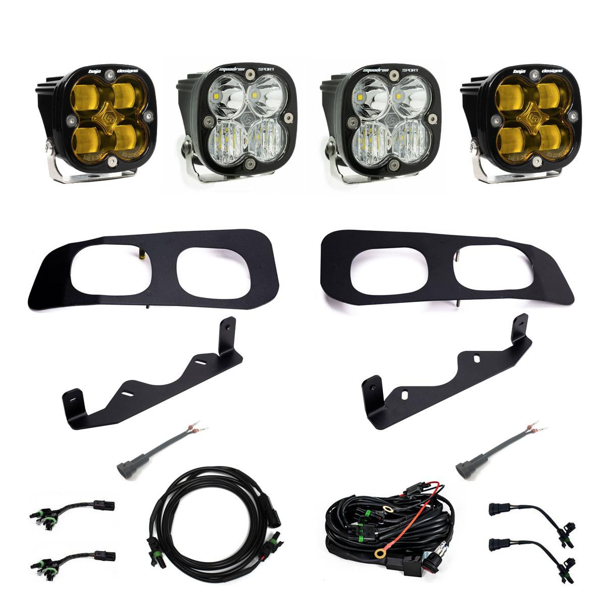 2023-2024 Ford Super Duty Squadron SAE Sport/Pro Dual Fog Pocket Light Kit - Clear or Amber