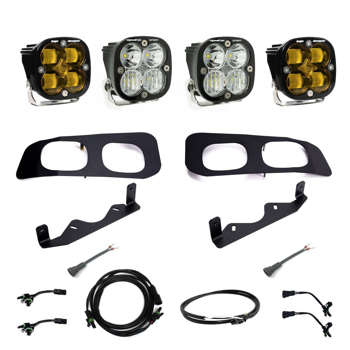 2023-2024 Ford Super Duty Squadron SAE Sport/Pro Dual Fog Pocket Light Kit - Clear or Amber