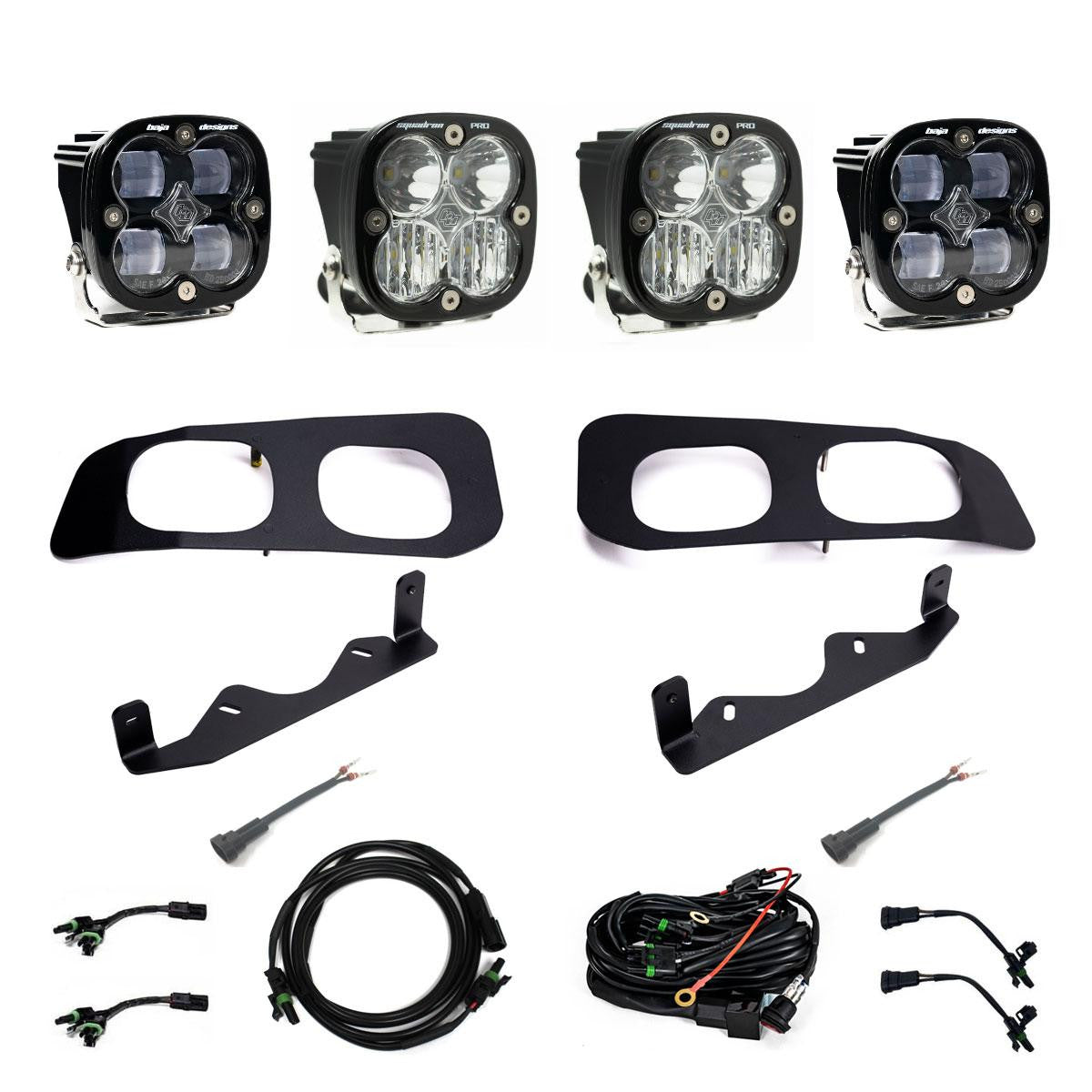 2023-2024 Ford Super Duty Squadron SAE Sport/Pro Dual Fog Pocket Light Kit - Clear or Amber