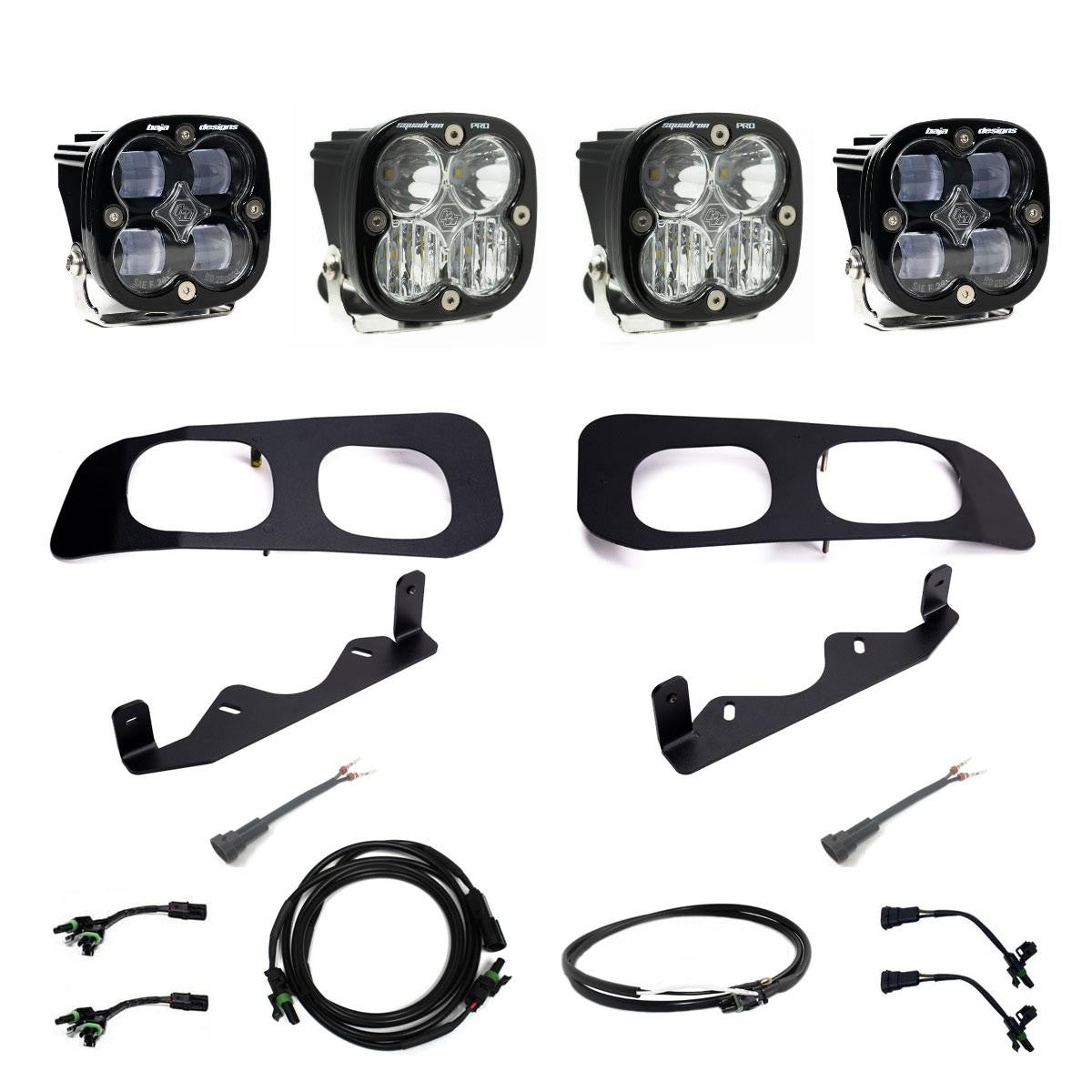 2023-2024 Ford Super Duty Squadron SAE Sport/Pro Dual Fog Pocket Light Kit - Clear or Amber