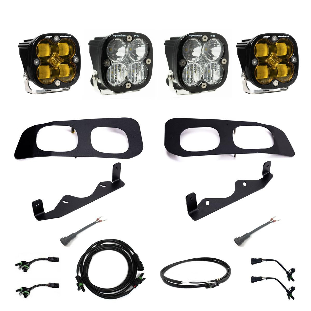 2023-2024 Ford Super Duty Squadron SAE Sport/Pro Dual Fog Pocket Light Kit - Clear or Amber