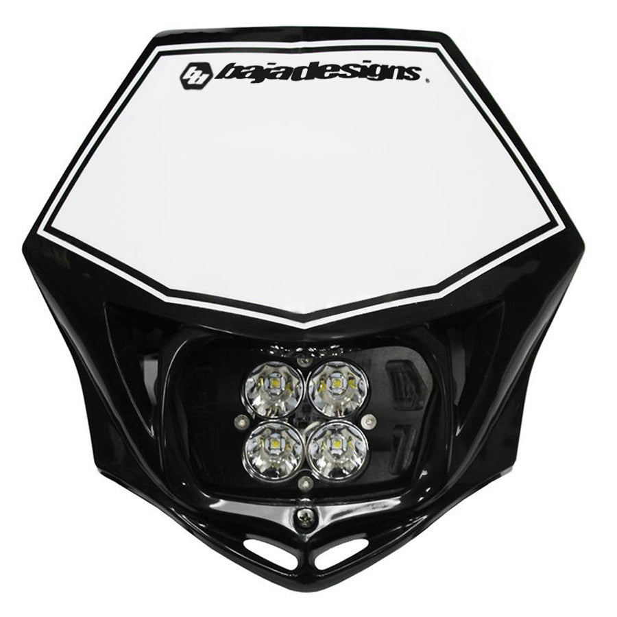 Motorcycle Headlight A/C or D/C LED Race Light White Squadron Sport or Pro Clear Spot w/ Shell Baja Designs